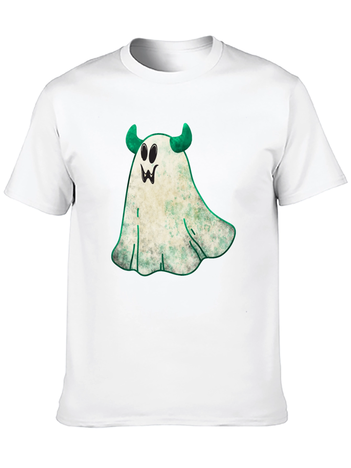Spooky Ghost with Horns Halloween T-Shirt