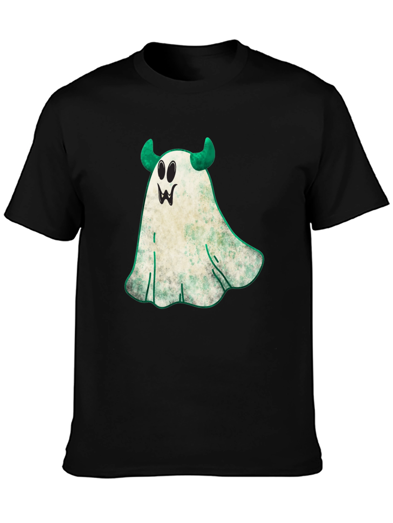 Spooky Ghost with Horns Halloween T-Shirt