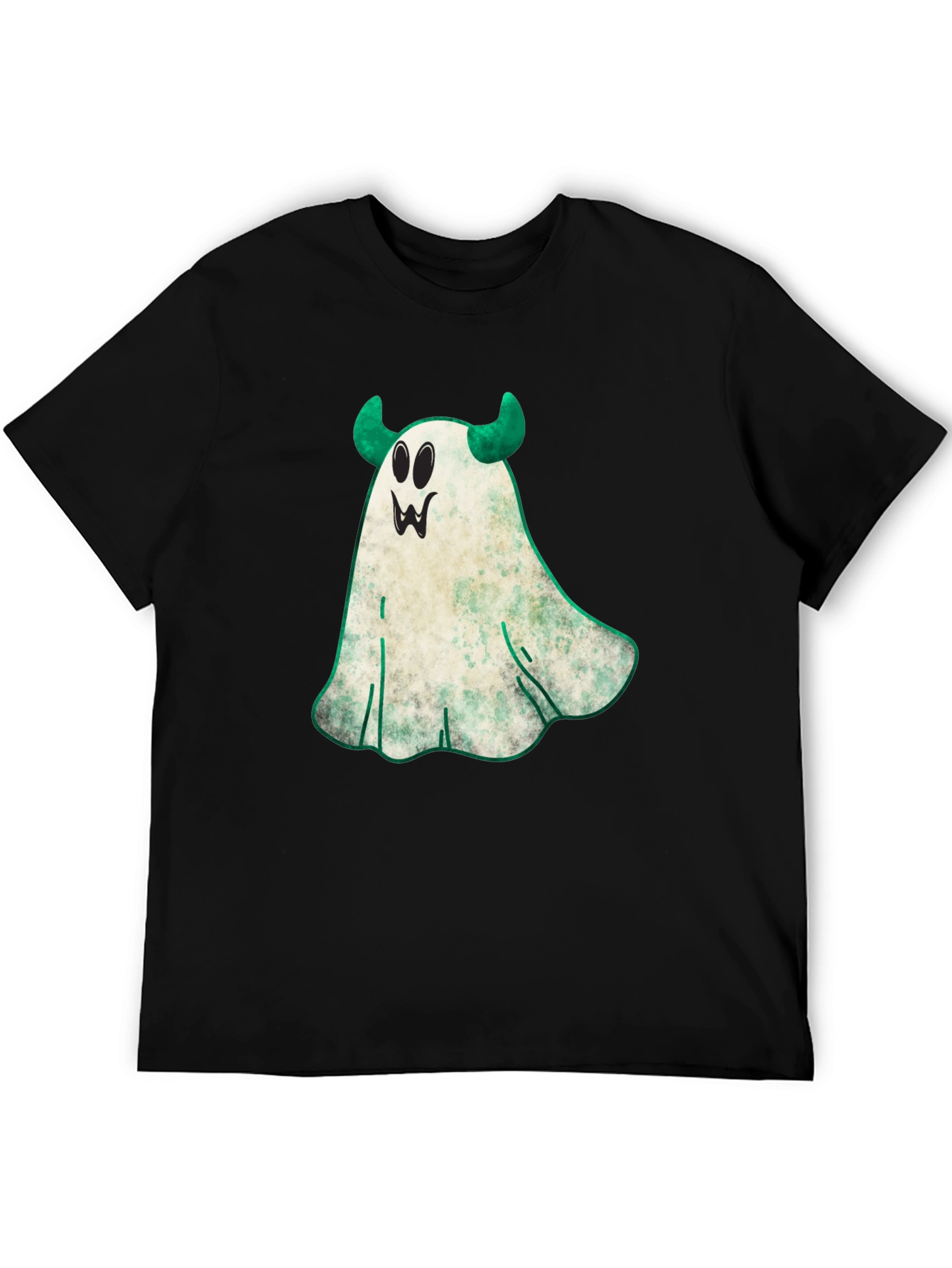 Spooky Ghost with Horns Halloween T-Shirt