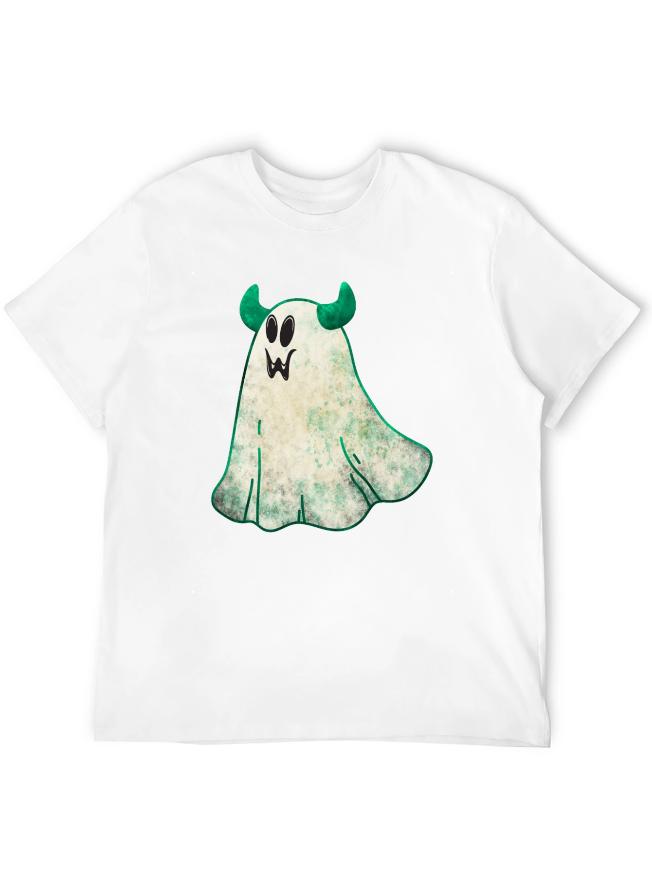 Spooky Ghost with Horns Halloween T-Shirt
