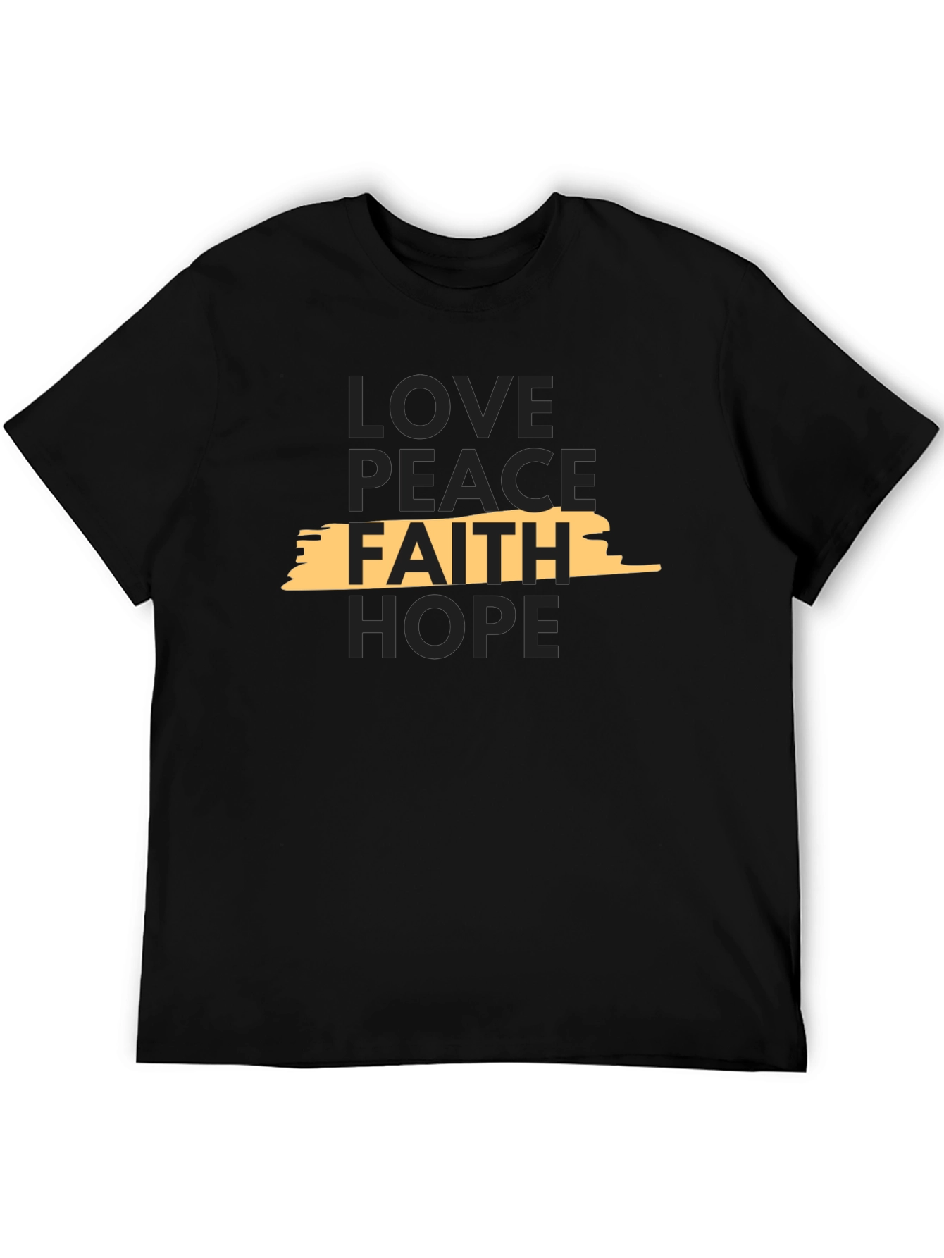 Faith Love Peace & Hope Black T-Shirt