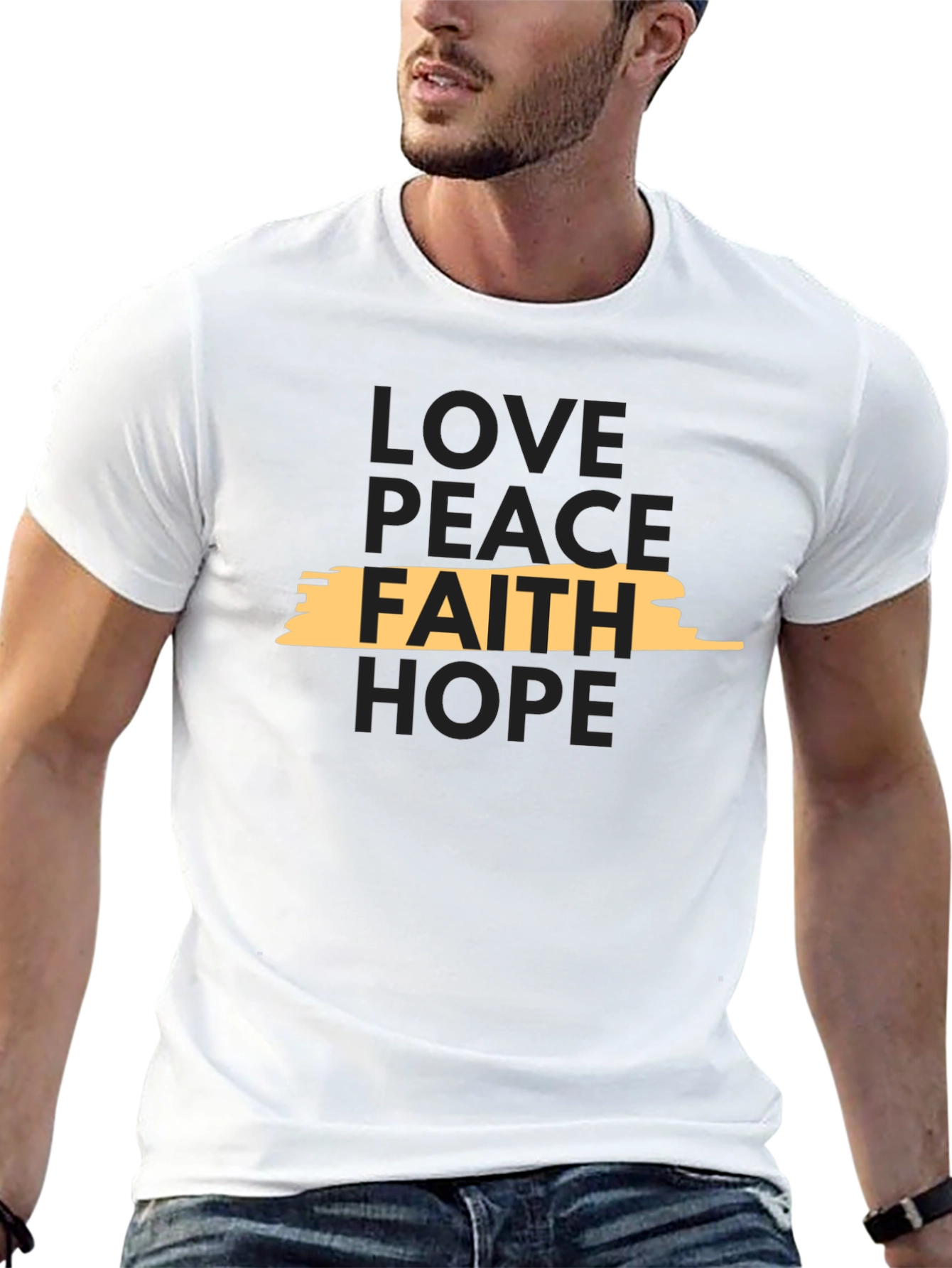 Faith Love Peace & Hope Black T-Shirt
