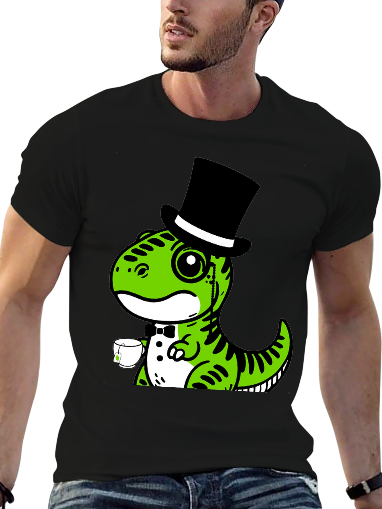 Dapper Dino T-Shirt: Tea Time Tyrannosaurus