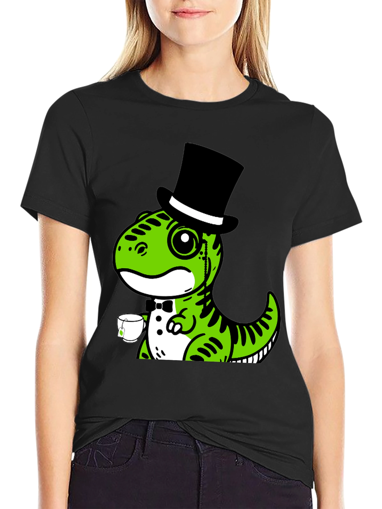 Dapper Dino T-Shirt: Tea Time Tyrannosaurus