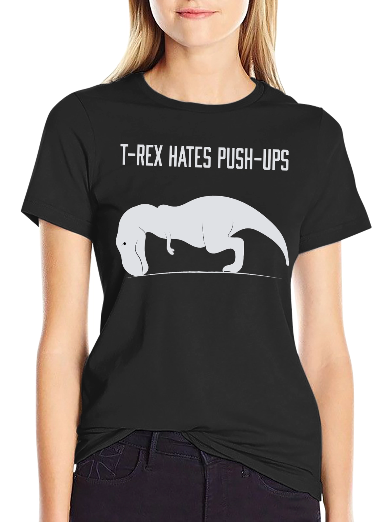 T-Rex Hates Push-Ups Graphic Tee