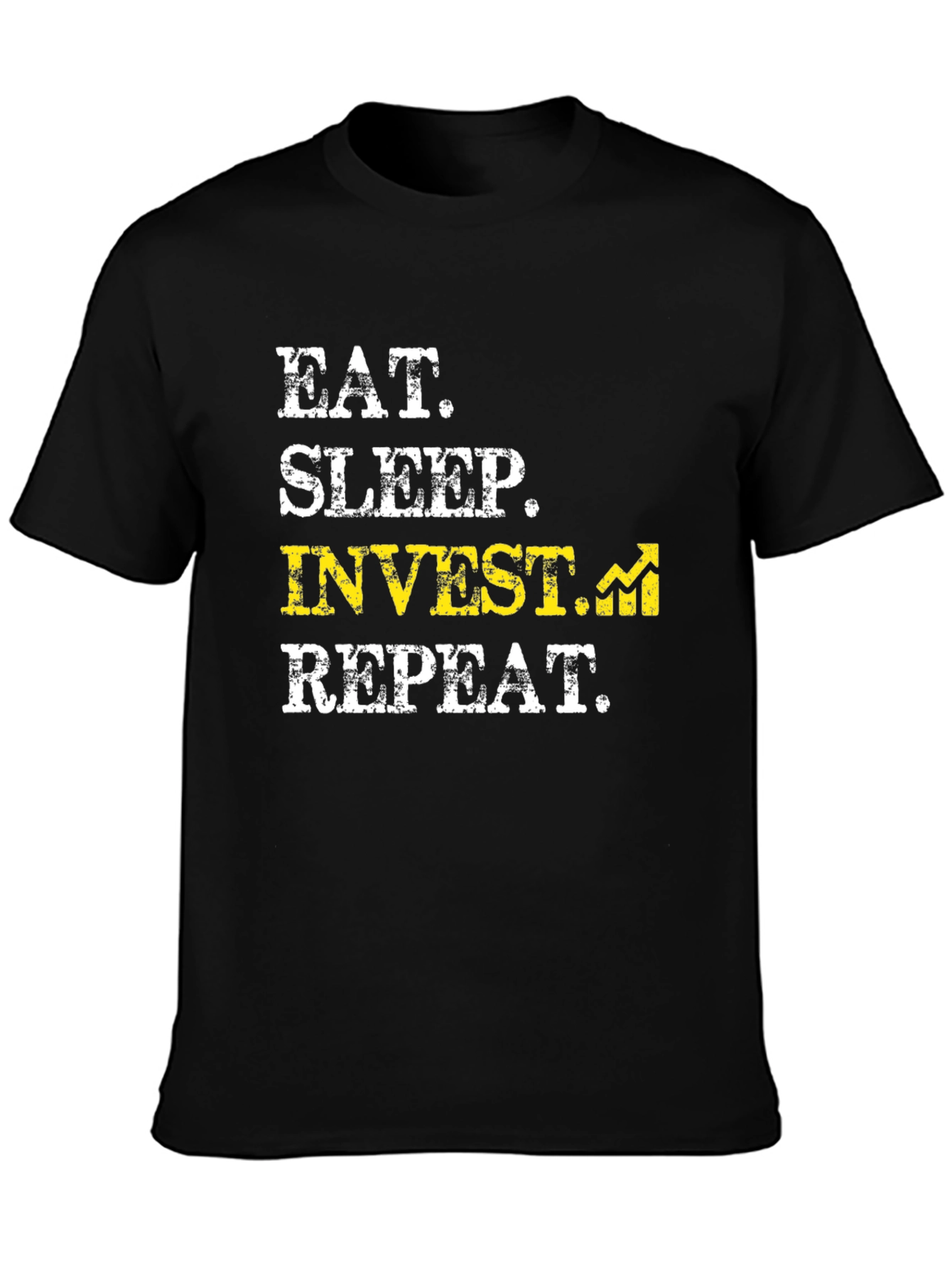 Eat Sleep Invest Repeat Black Graphic Tee