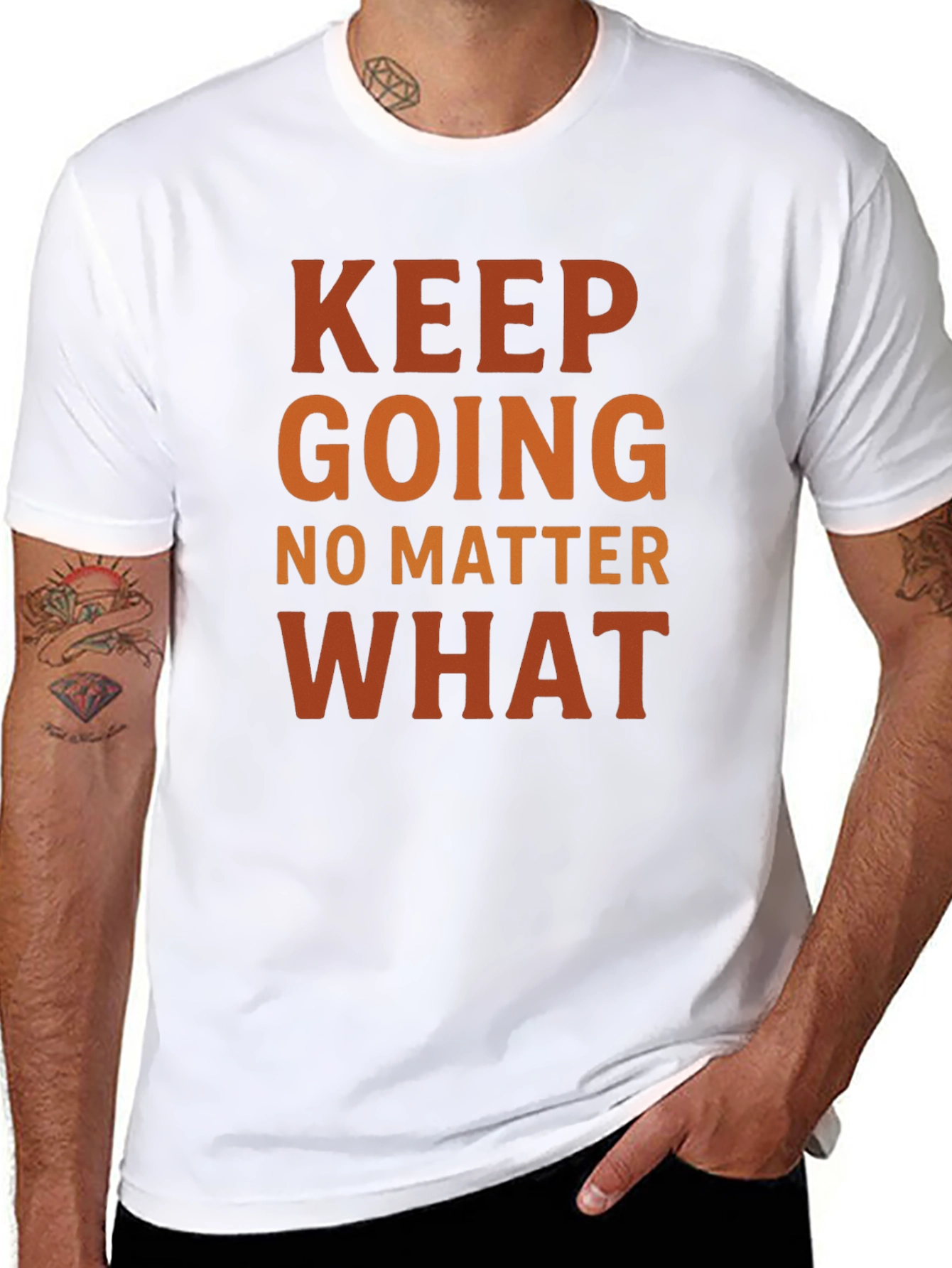 Motivational Keep Going Black T-Shirt