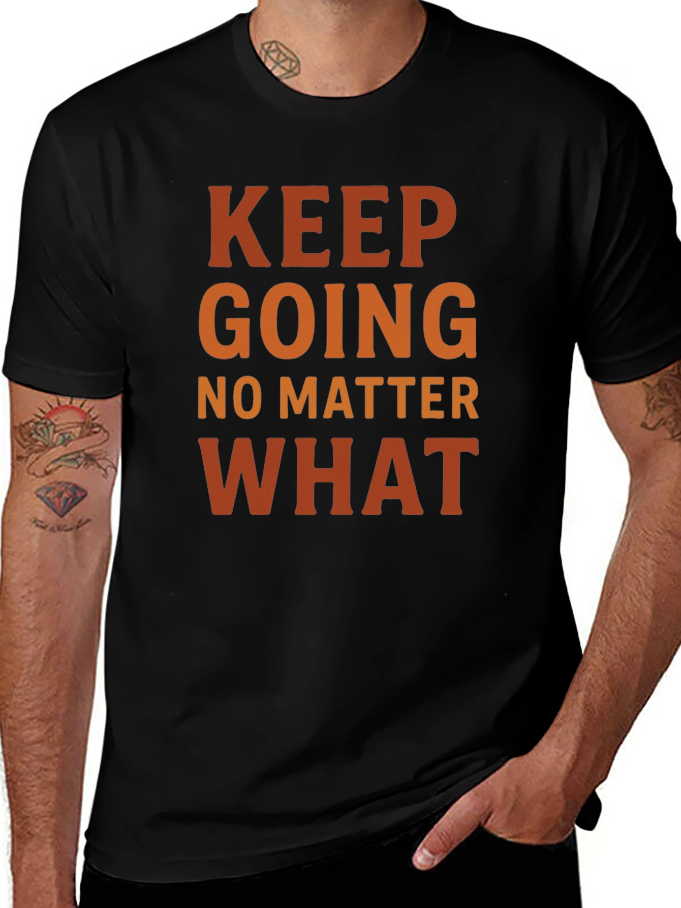 Motivational Keep Going Black T-Shirt