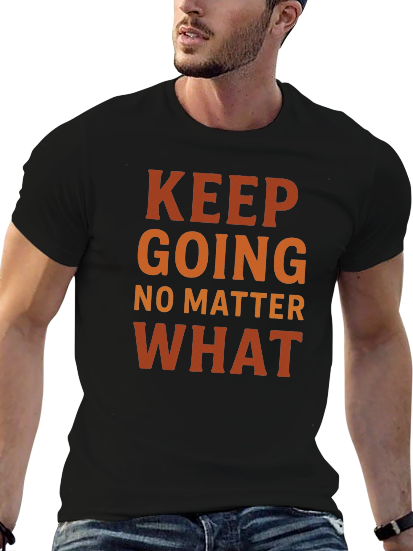 Motivational Keep Going Black T-Shirt