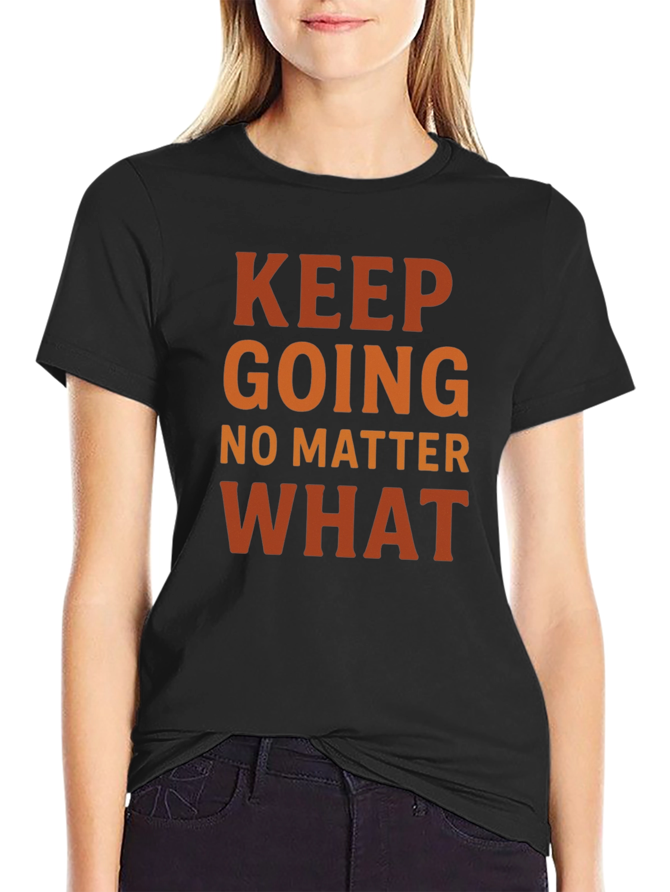Motivational Keep Going Black T-Shirt