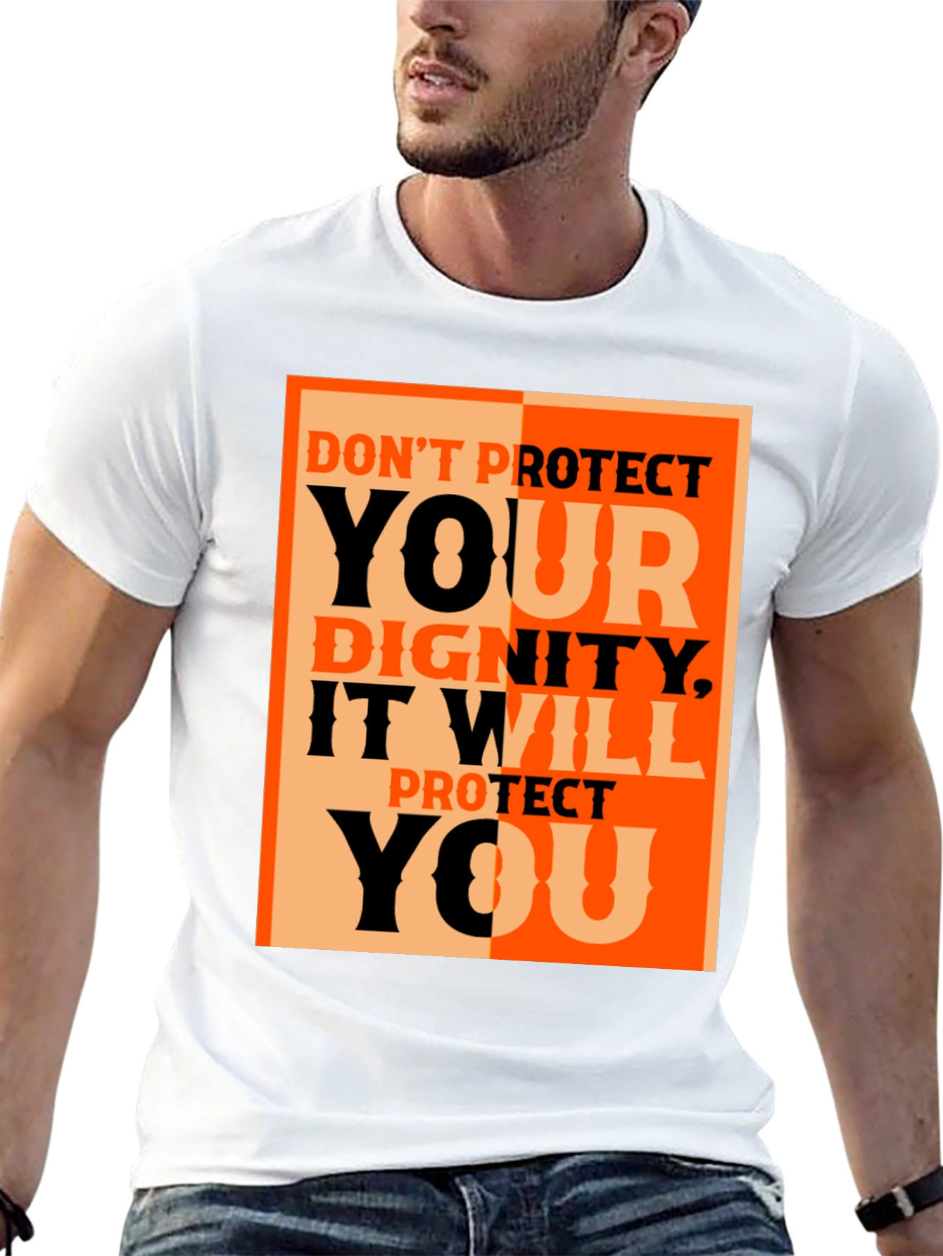 Dignity Protect You Graphic Tee - Black Cotton T-Shirt
