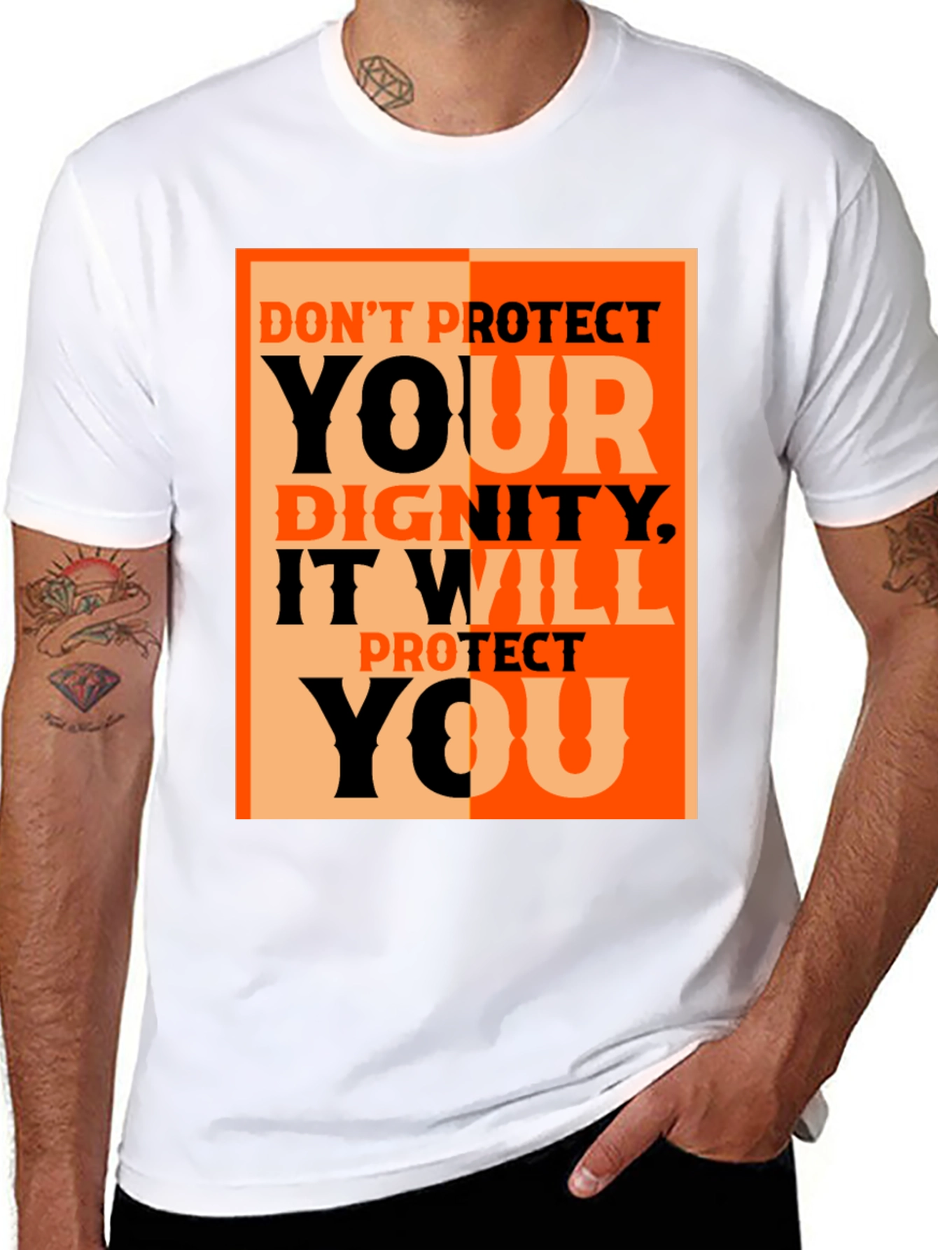 Dignity Protect You Graphic Tee - Black Cotton T-Shirt