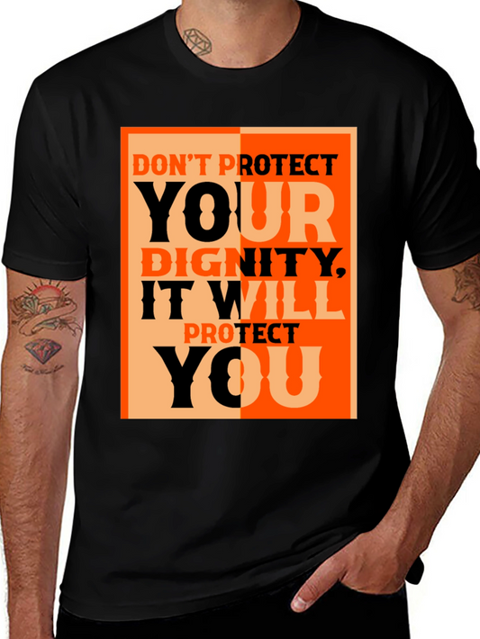 Dignity Protect You Graphic Tee - Black Cotton T-Shirt