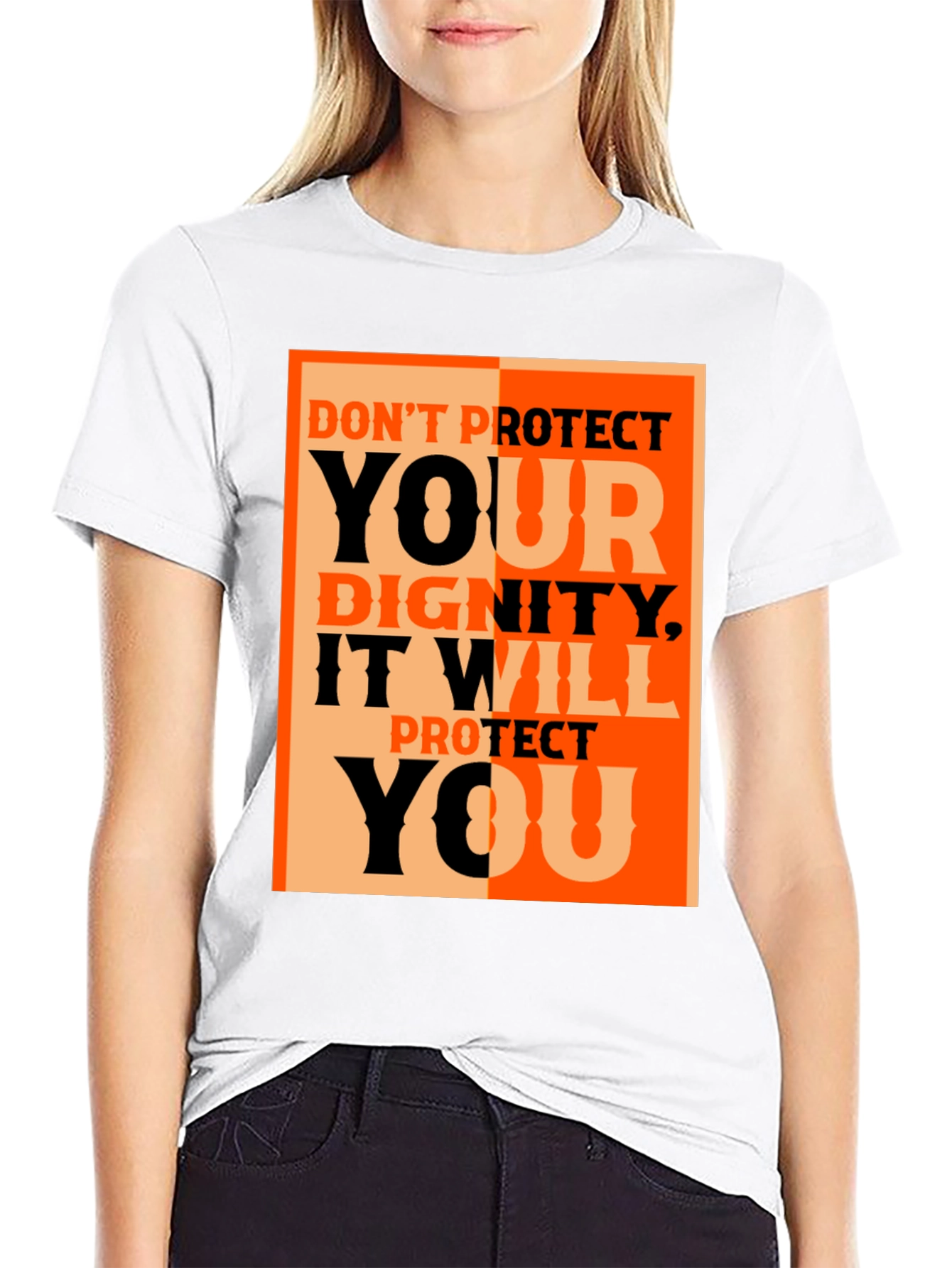 Dignity Protect You Graphic Tee - Black Cotton T-Shirt
