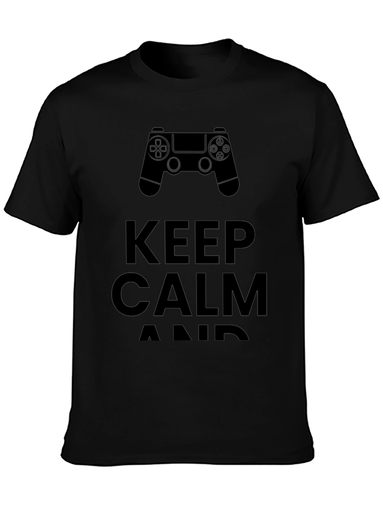 Keep Calm and Game On Black T-Shirt