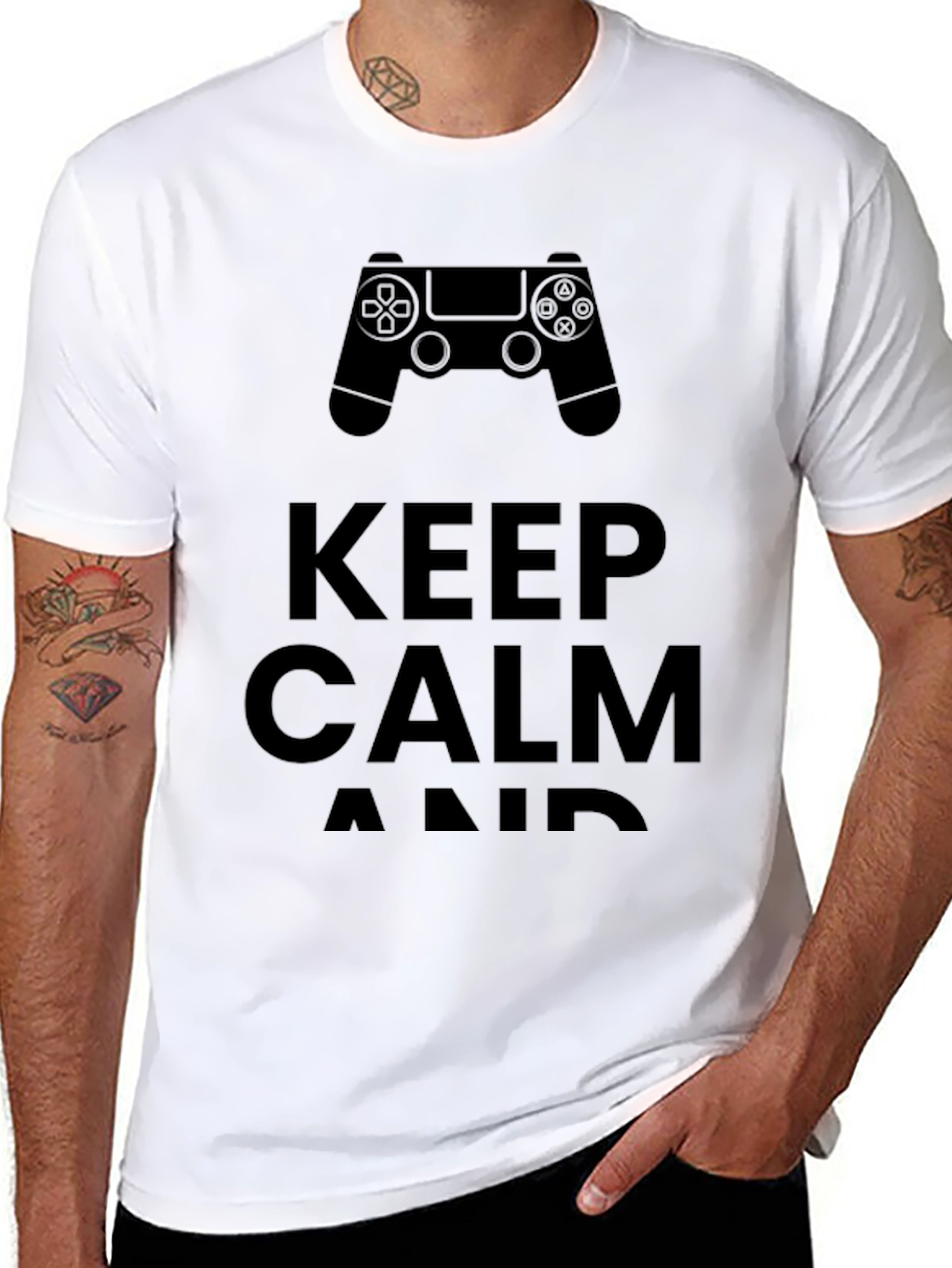 Keep Calm and Game On Black T-Shirt