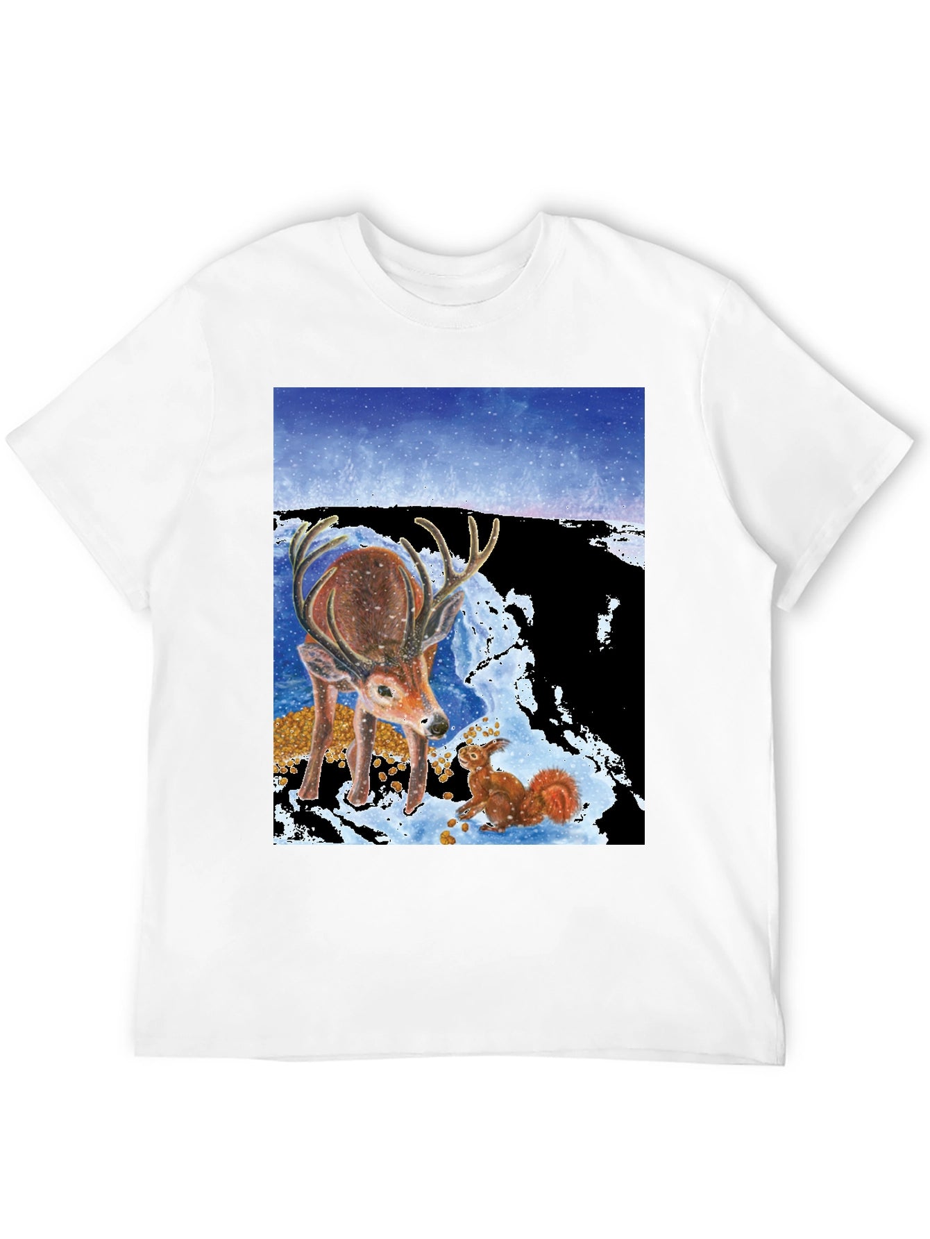 Winter Deer & Squirrel Graphic Tee