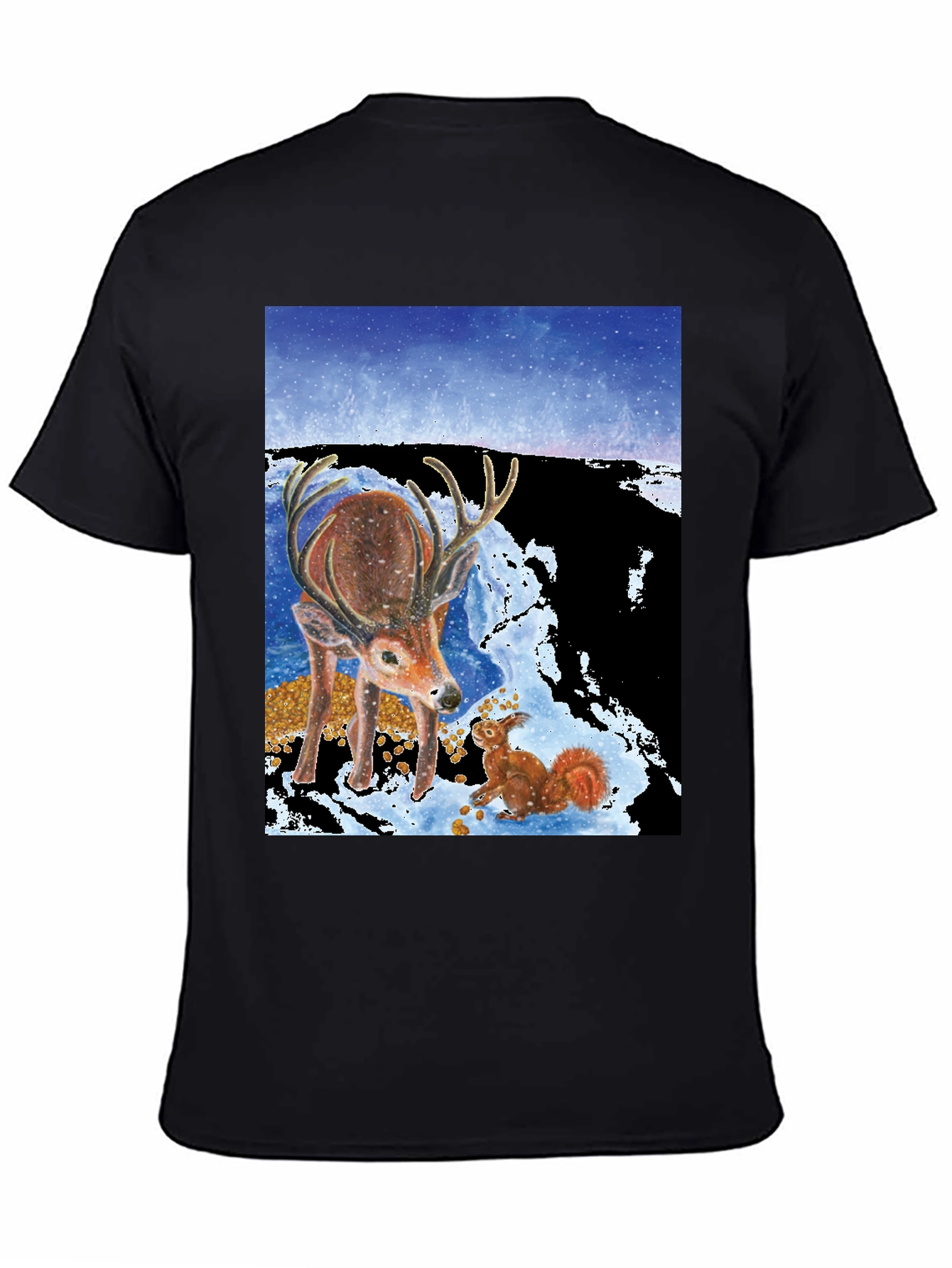 Winter Deer & Squirrel Graphic Tee