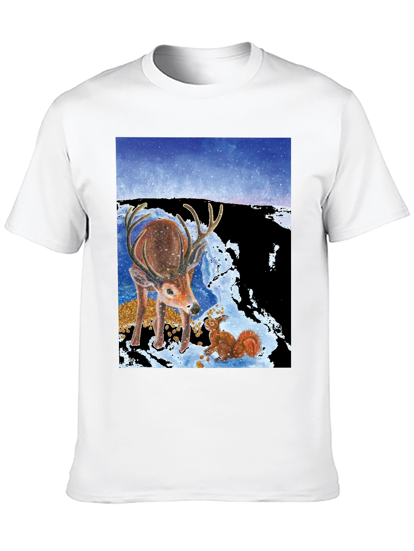 Winter Deer & Squirrel Graphic Tee
