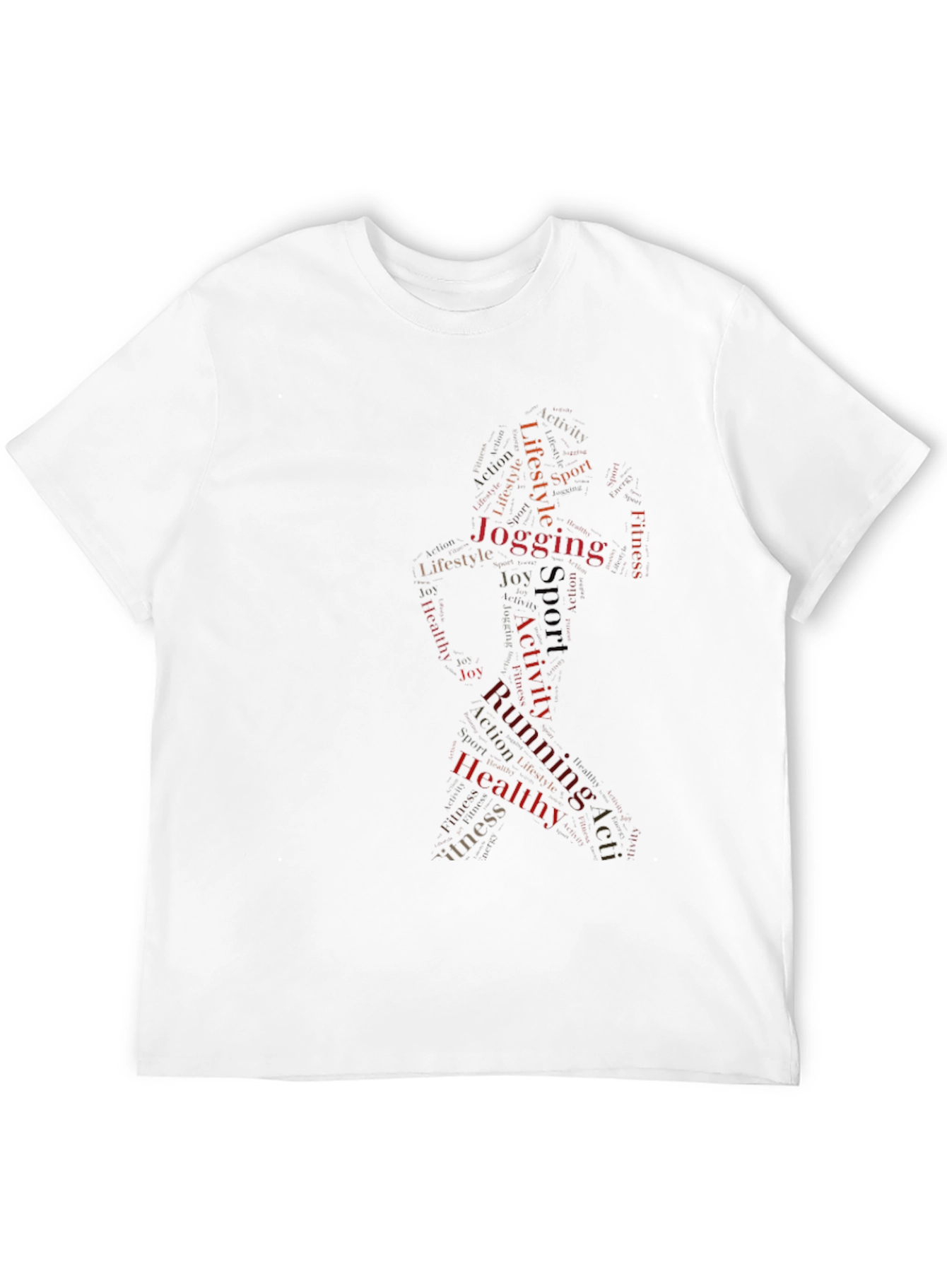 Word Art Jogging Graphic Tee - Black