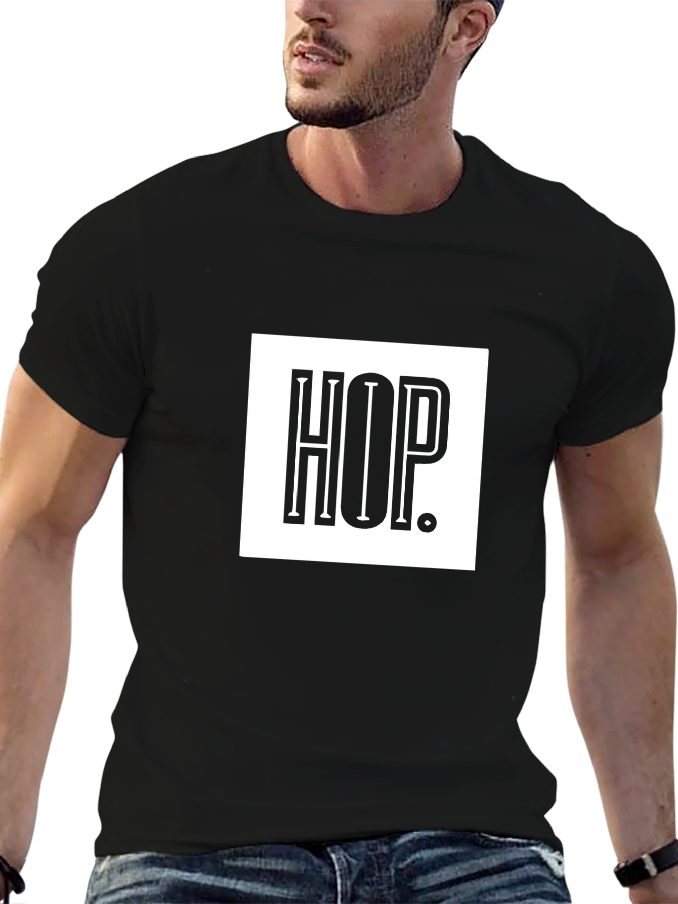 Black HOP Graphic Tee - Casual Style