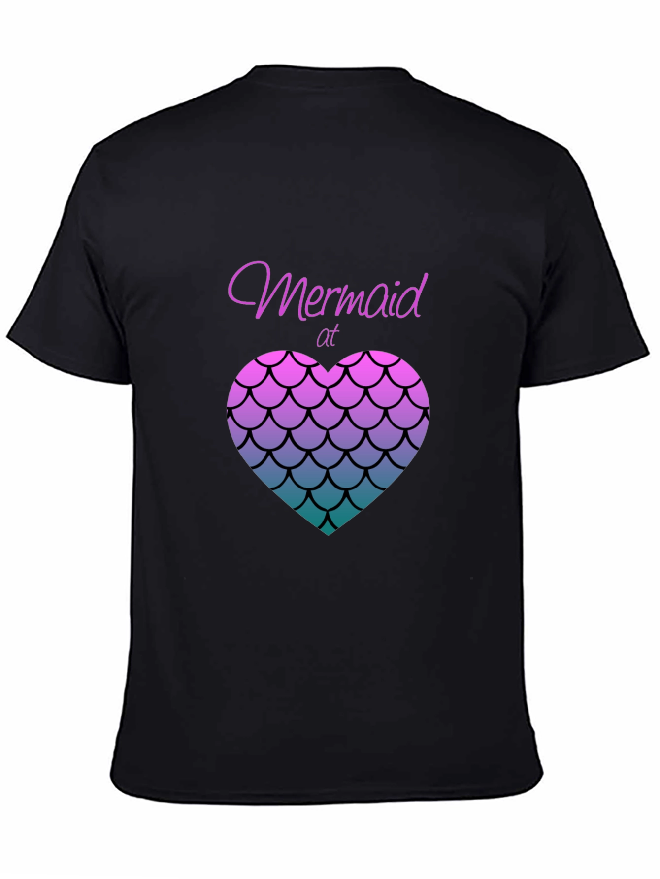 Mermaid at Heart Graphic Tee - Black Casual T-Shirt