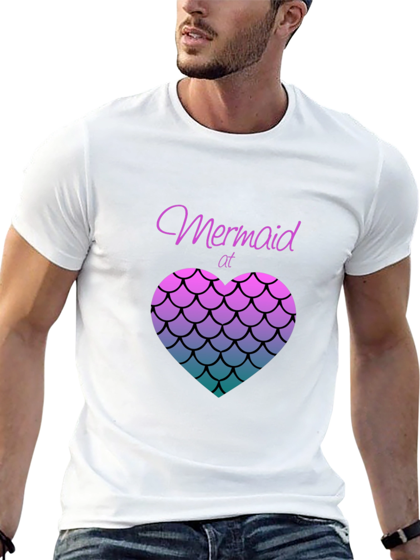 Mermaid at Heart Graphic Tee - Black Casual T-Shirt
