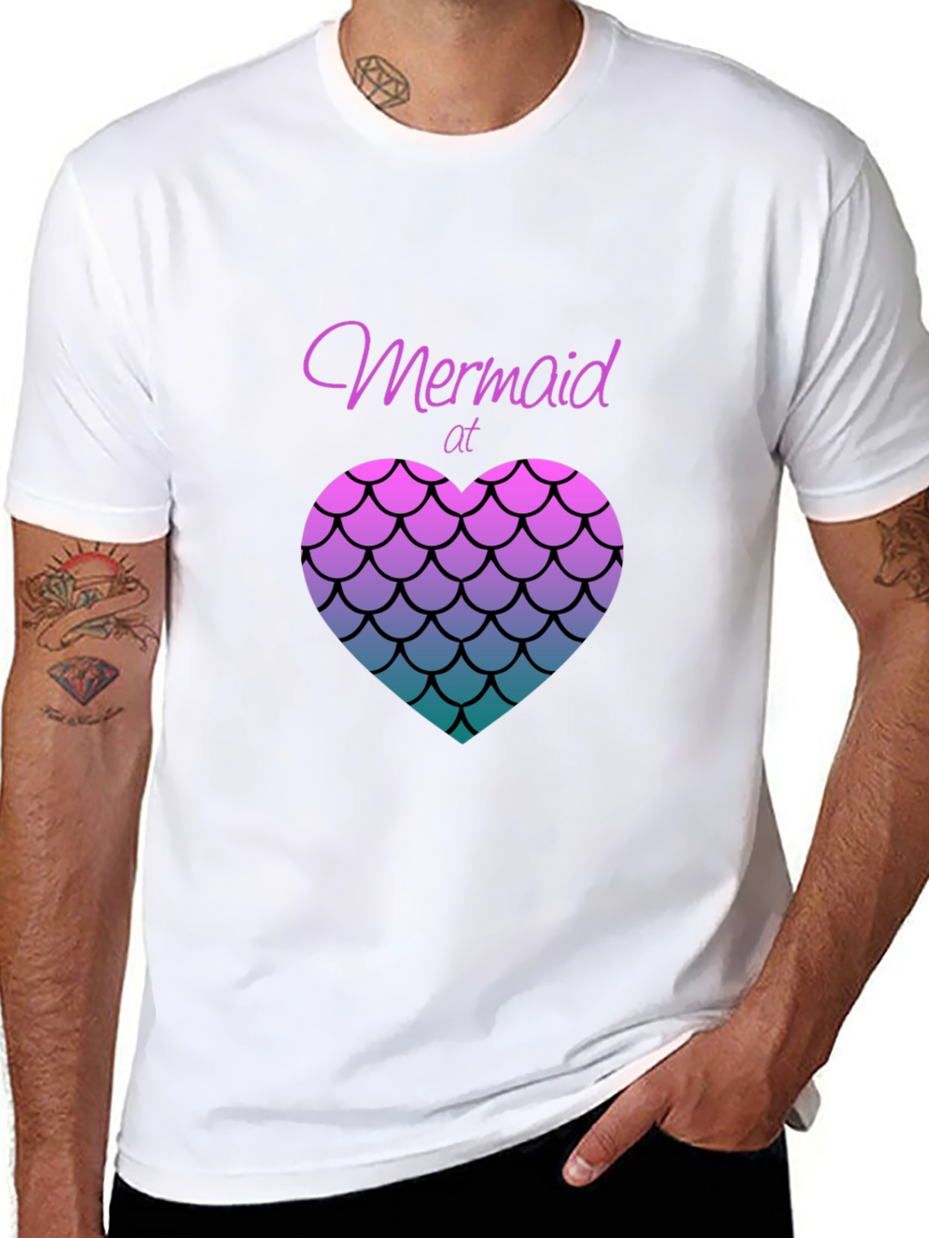 Mermaid at Heart Graphic Tee - Black Casual T-Shirt