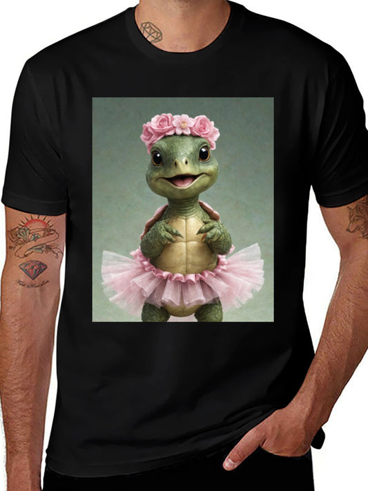 Turtle Ballerina Black T-Shirt