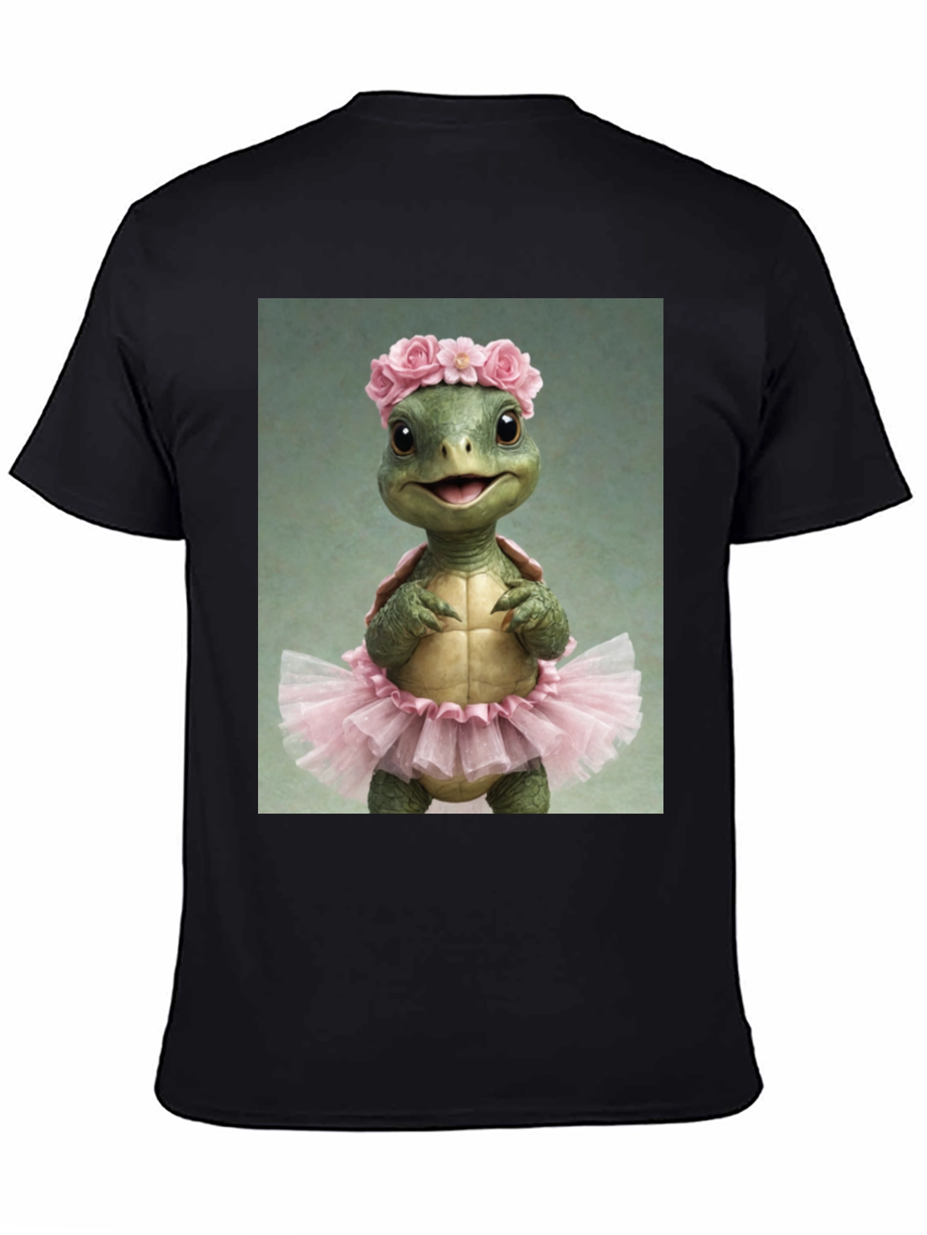 Turtle Ballerina Black T-Shirt