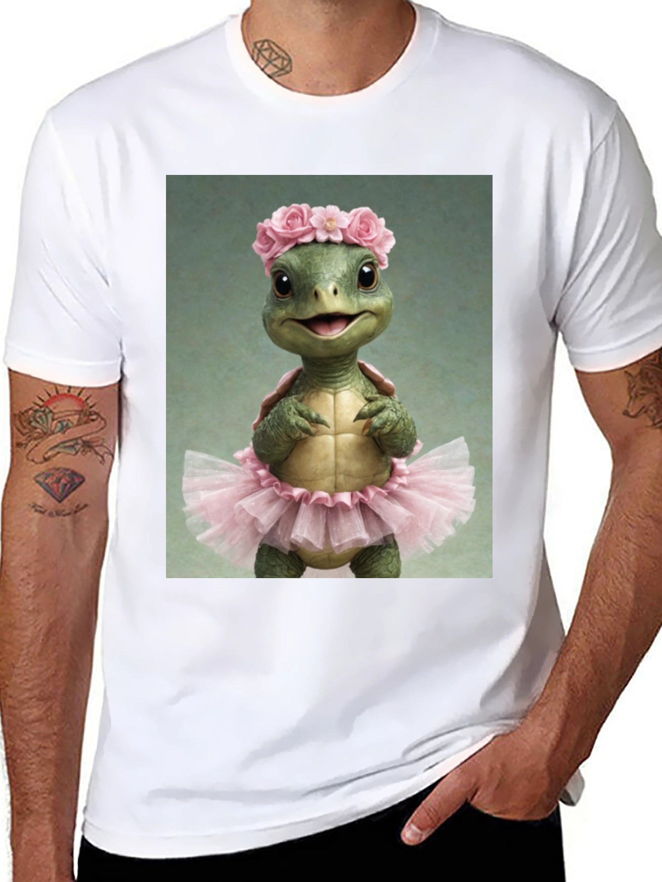 Turtle Ballerina Black T-Shirt