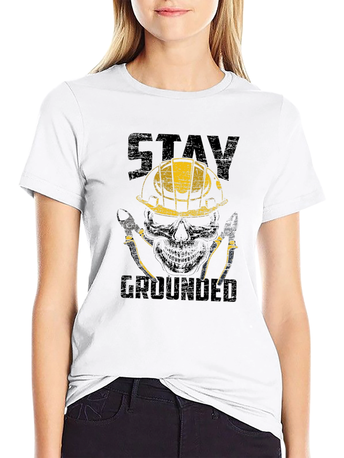 Stay Grounded Electrician Skull T-Shirt