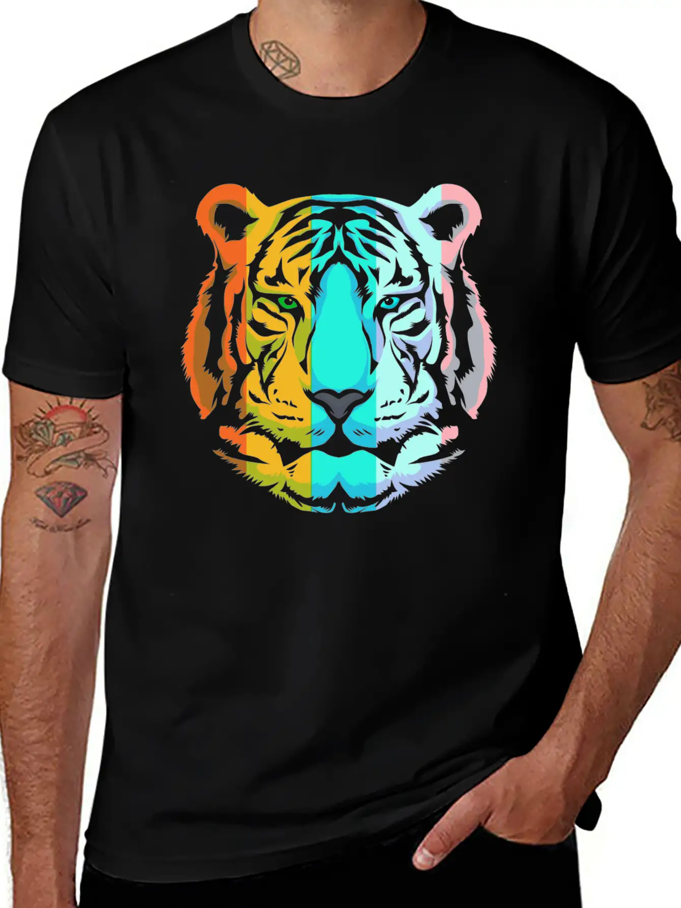Wild Animal White Tiger Retro Tiger Head Unisex Casual T-Shirt – Clean Design For Daily Comfort