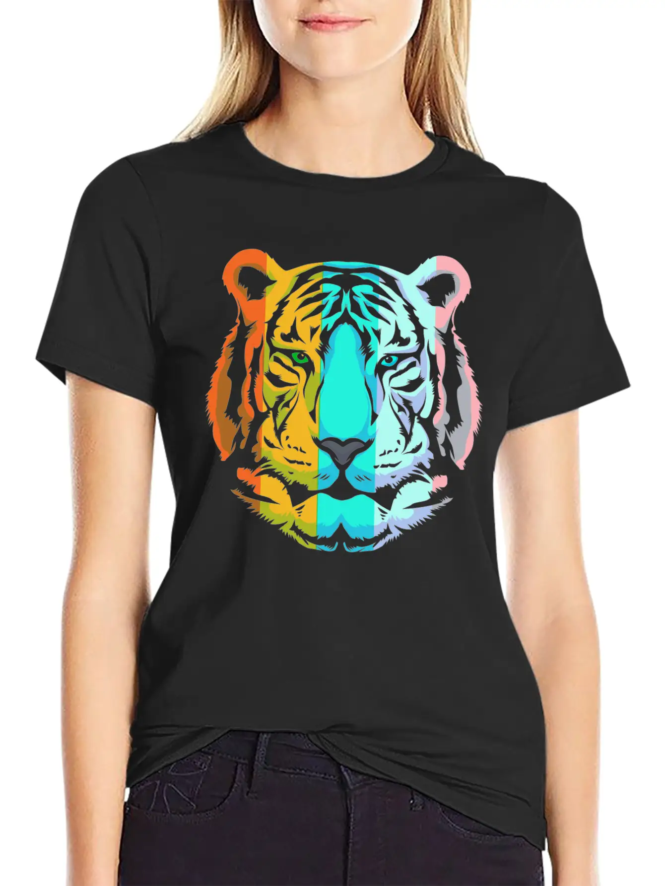 Wild Animal White Tiger Retro Tiger Head Unisex Casual T-Shirt – Clean Design For Daily Comfort