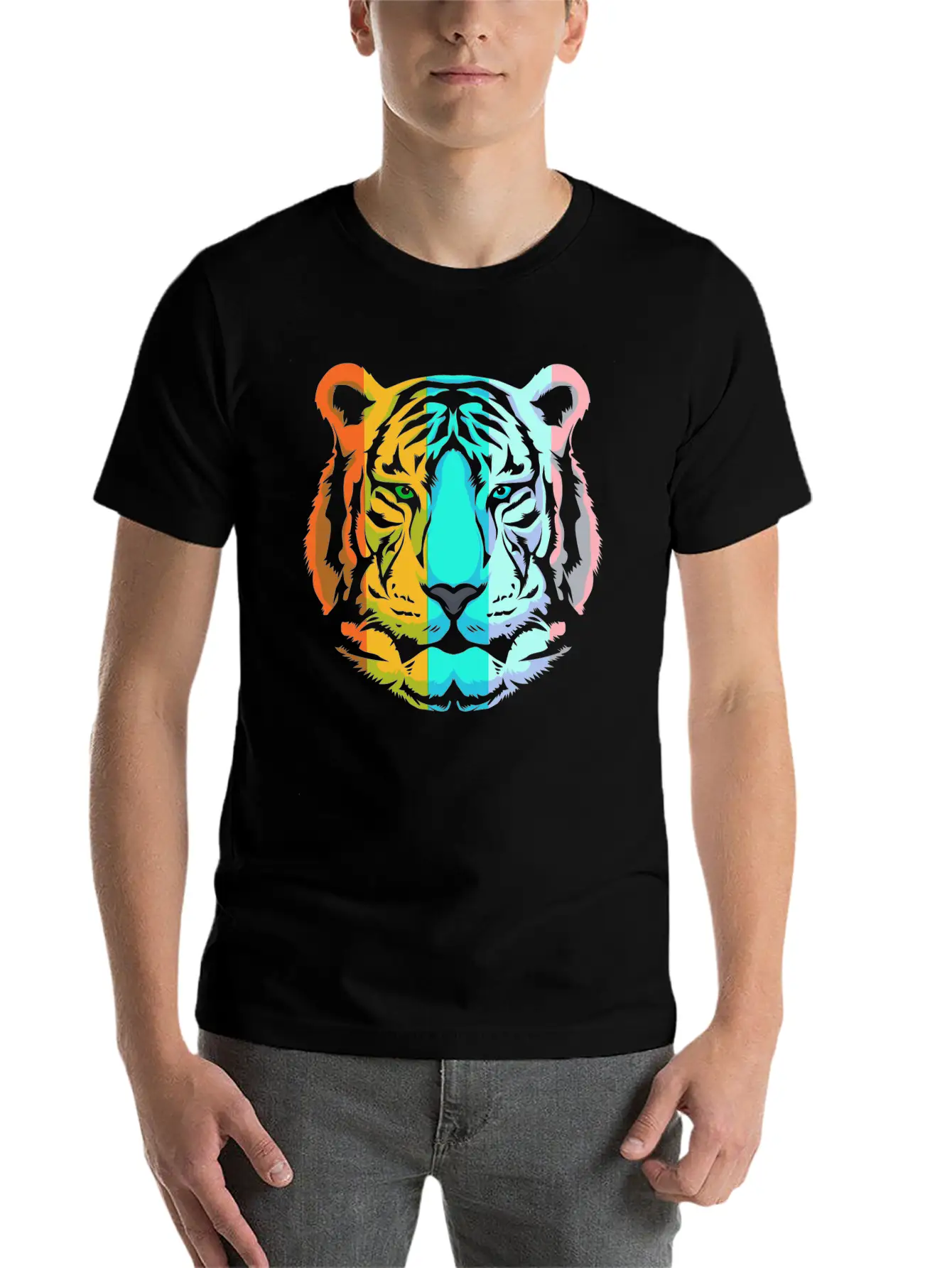 Wild Animal White Tiger Retro Tiger Head Unisex Casual T-Shirt – Clean Design For Daily Comfort