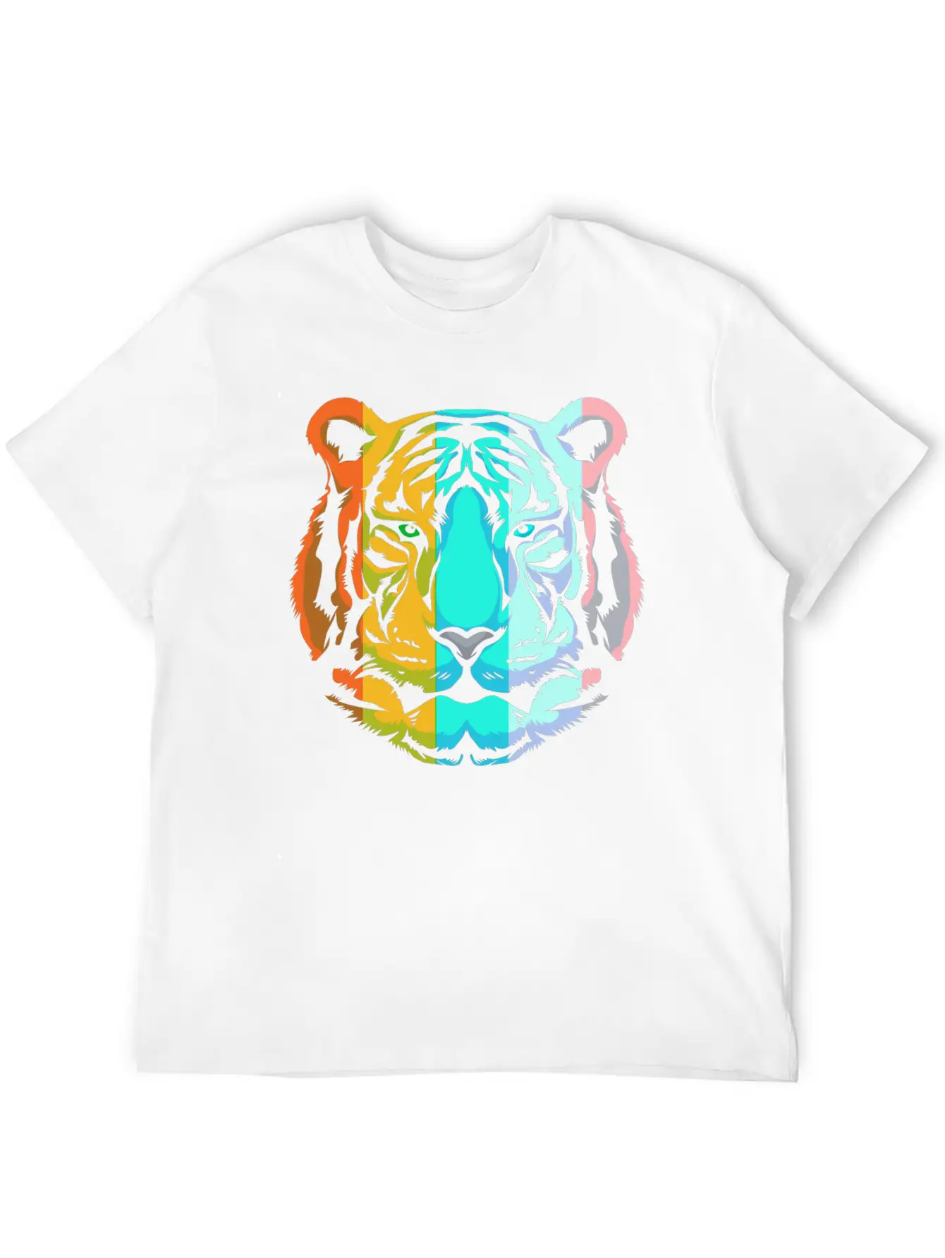 Wild Animal White Tiger Retro Tiger Head Unisex Casual T-Shirt – Clean Design For Daily Comfort