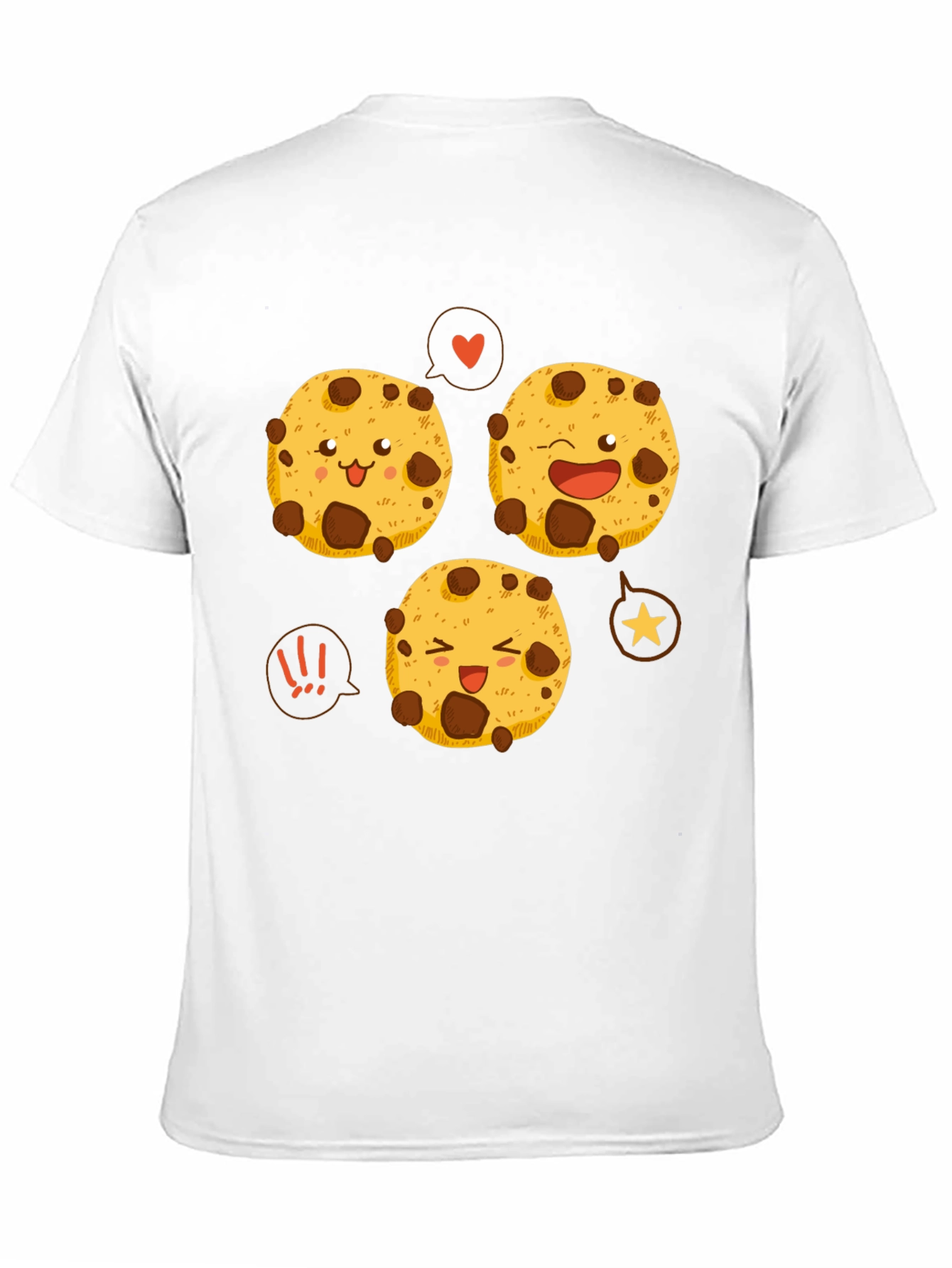 Cute Cartoon Cookies Graphic Tee - Black