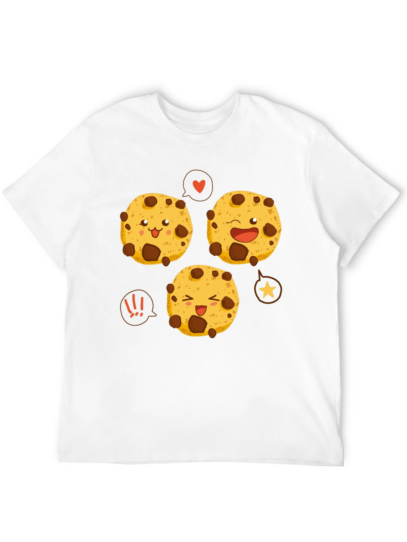 Cute Cartoon Cookies Graphic Tee - Black
