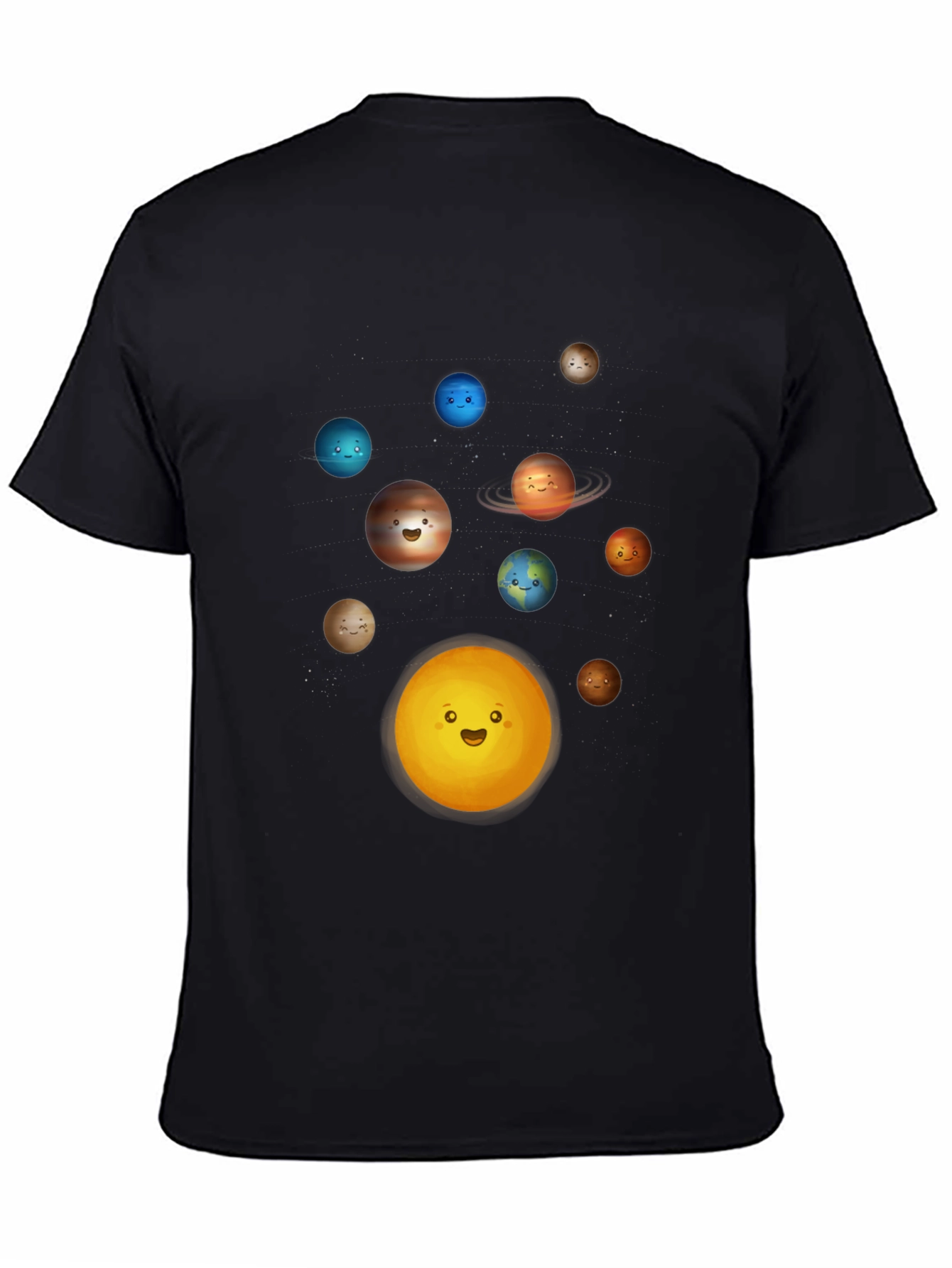 Solar System Planets Graphic T-Shirt - Black