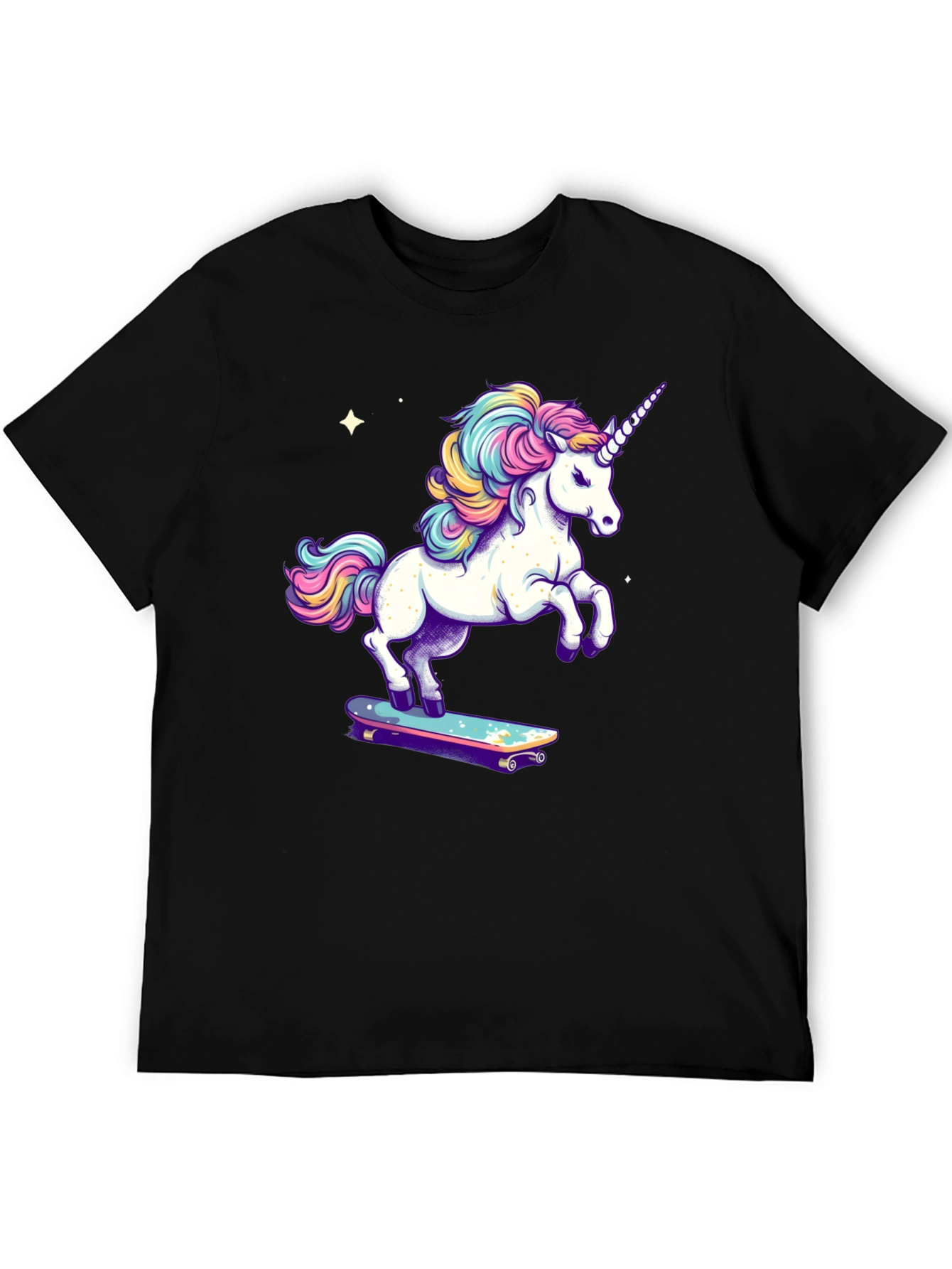 Unicorn Skateboard T-Shirt - Black