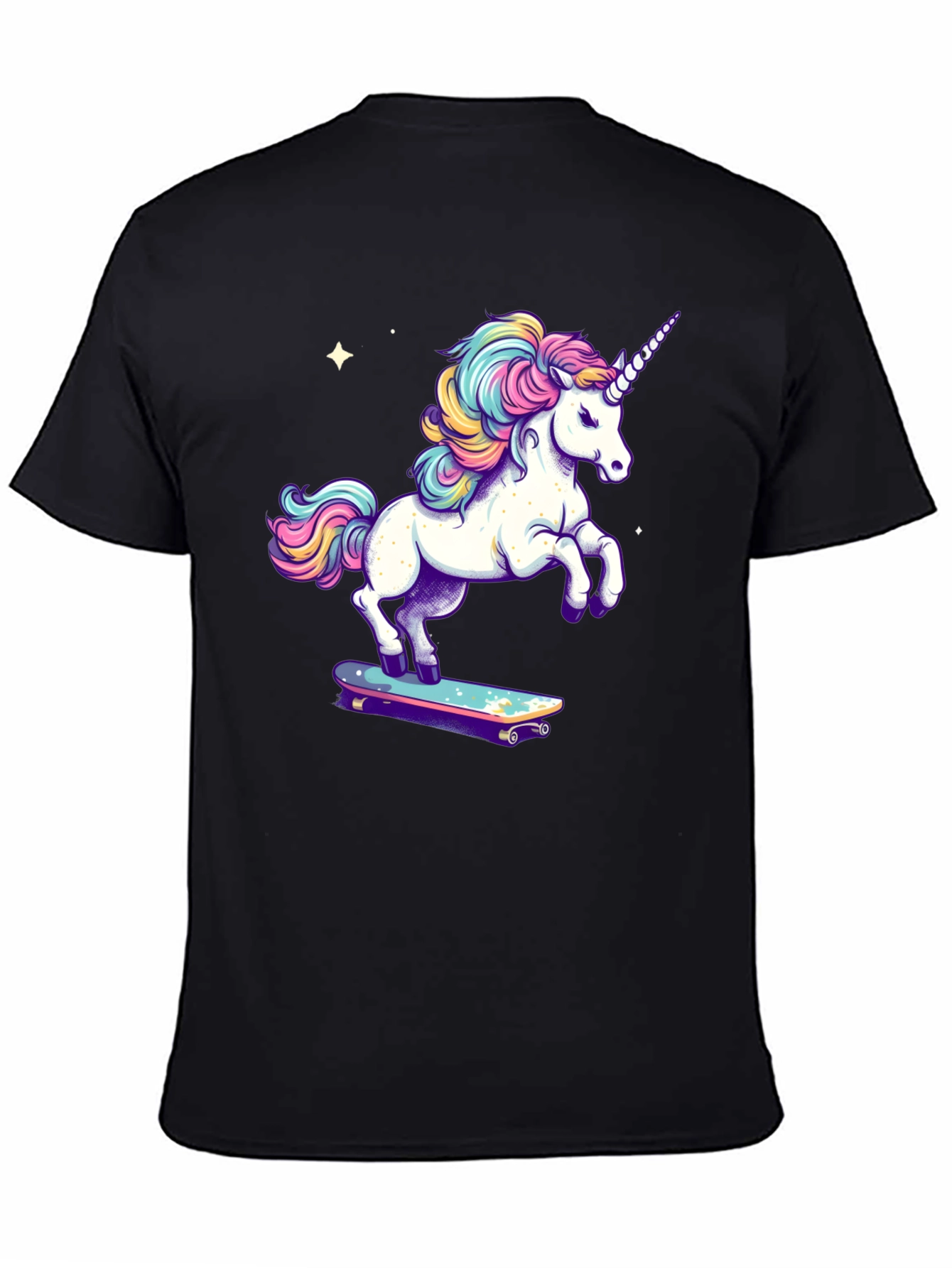 Unicorn Skateboard T-Shirt - Black