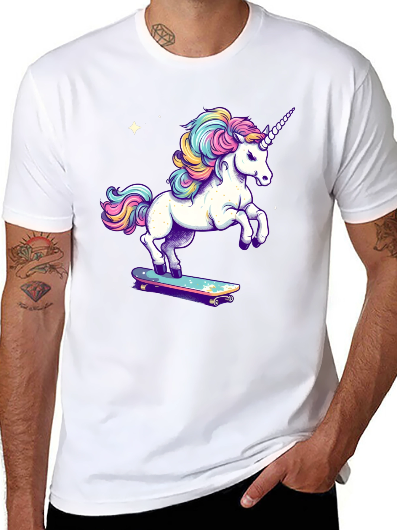 Unicorn Skateboard T-Shirt - Black