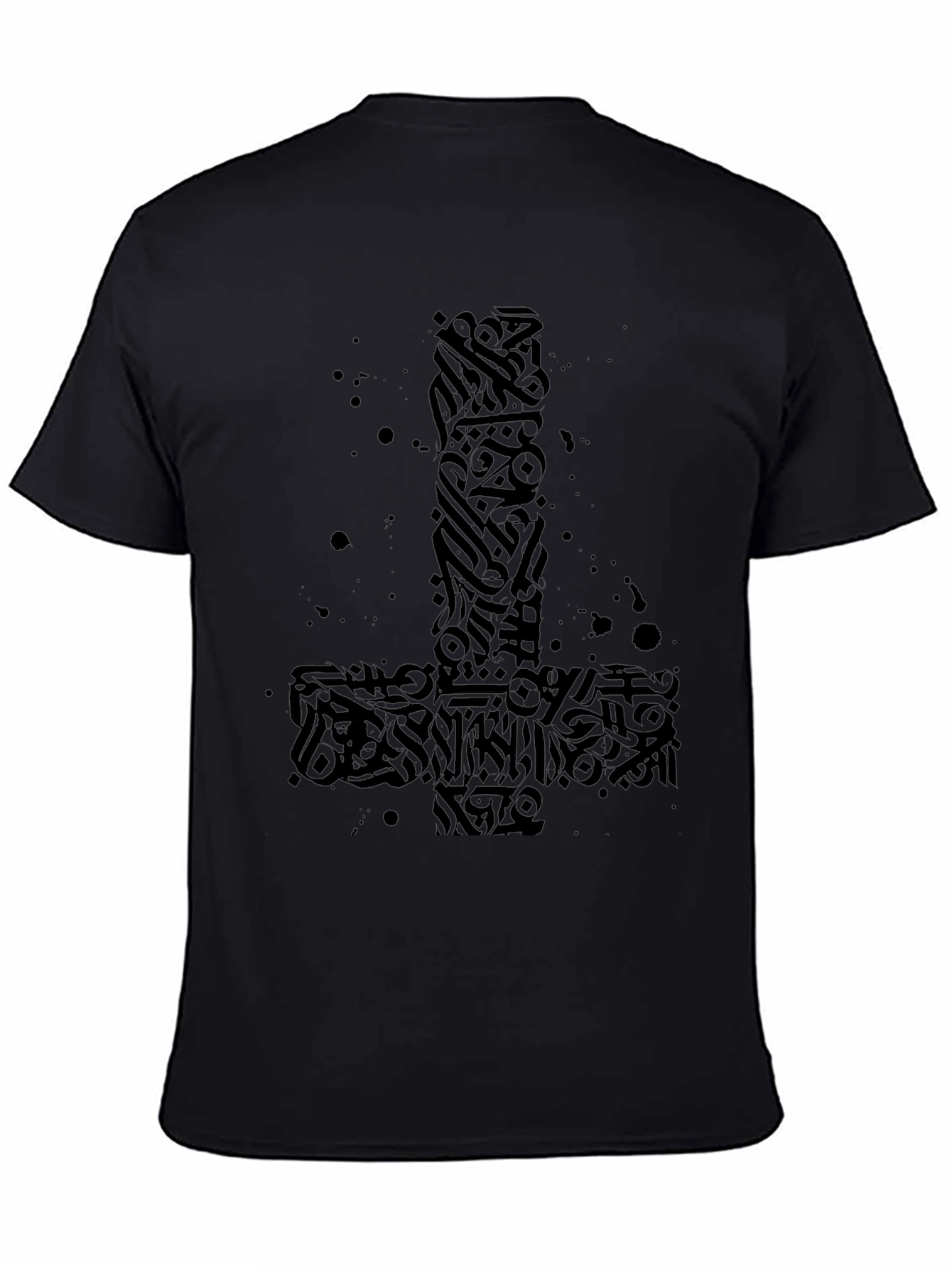 Inverted Cross Graphic Tee - Black