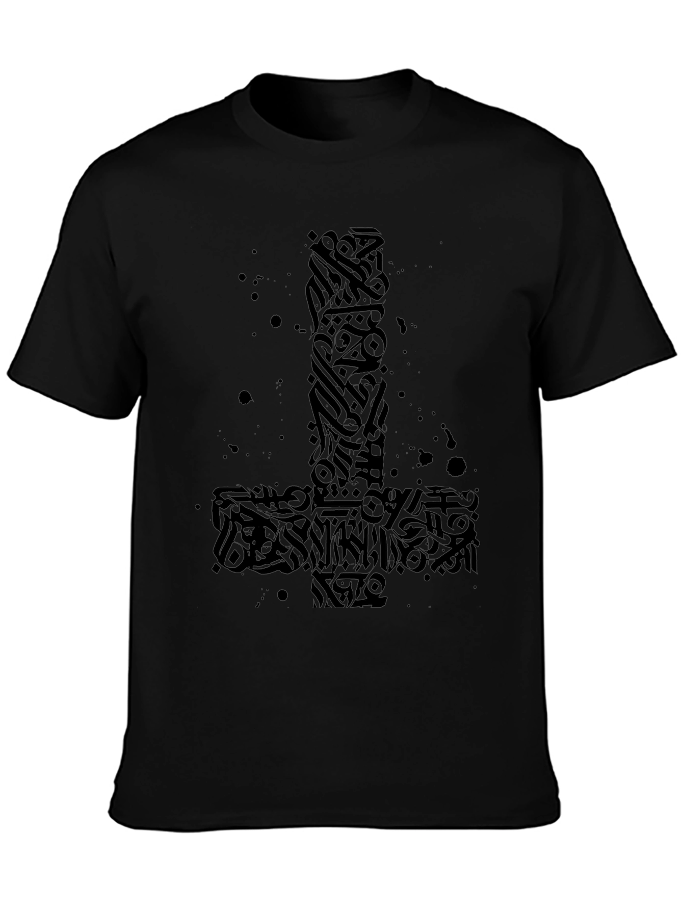 Inverted Cross Graphic Tee - Black