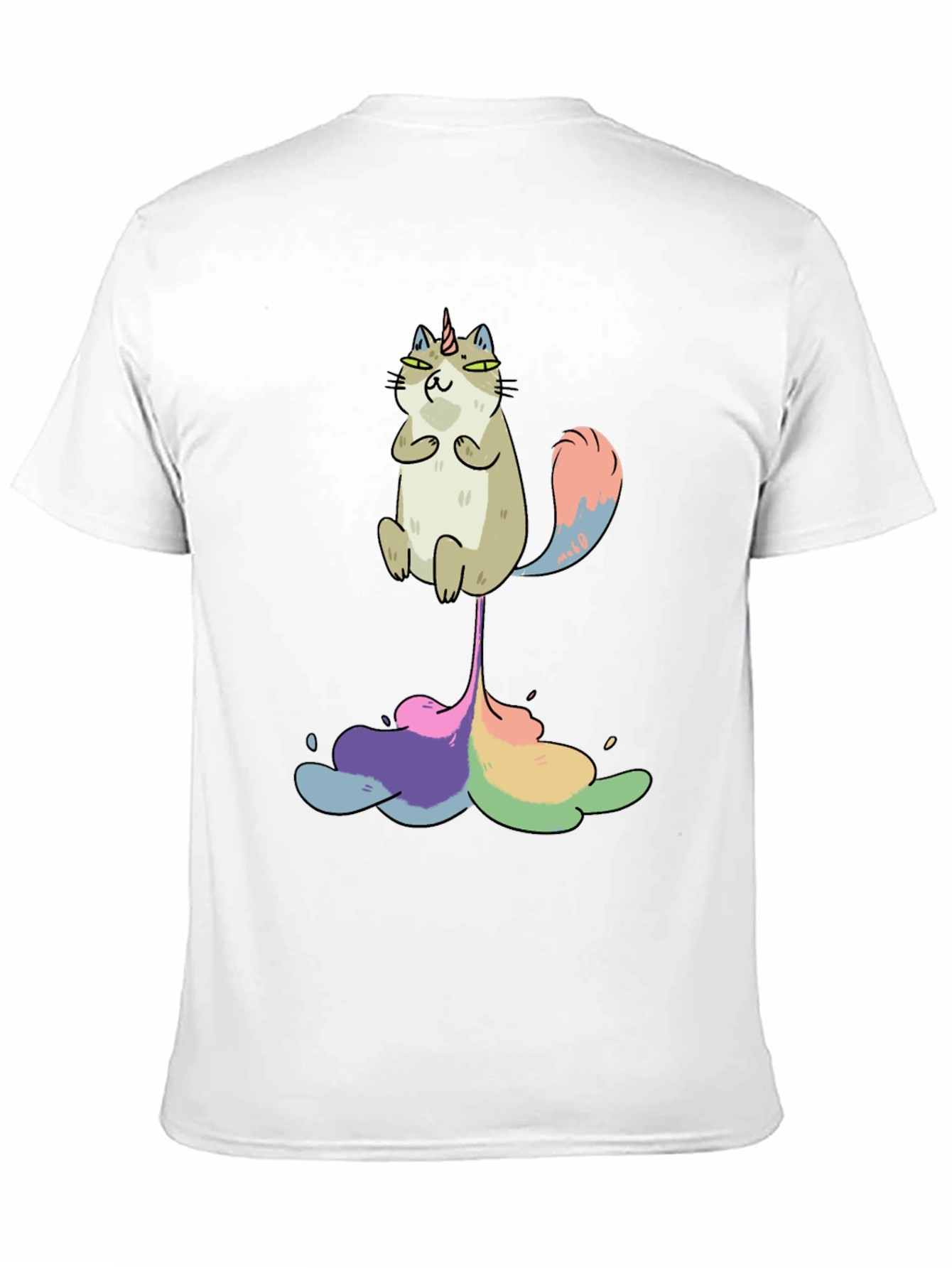 Unicorn Cat Rainbow Funny Black T-Shirt