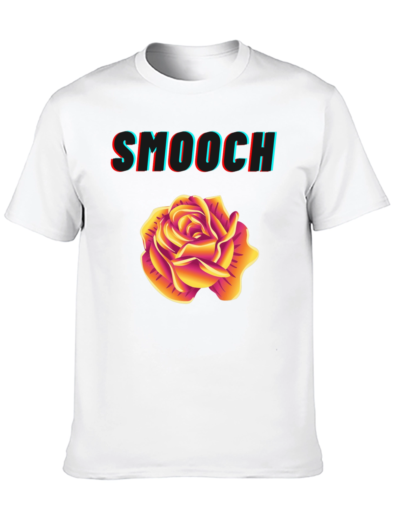 Smooch Rose Graphic Tee - Stylish Mens Black T-Shirt