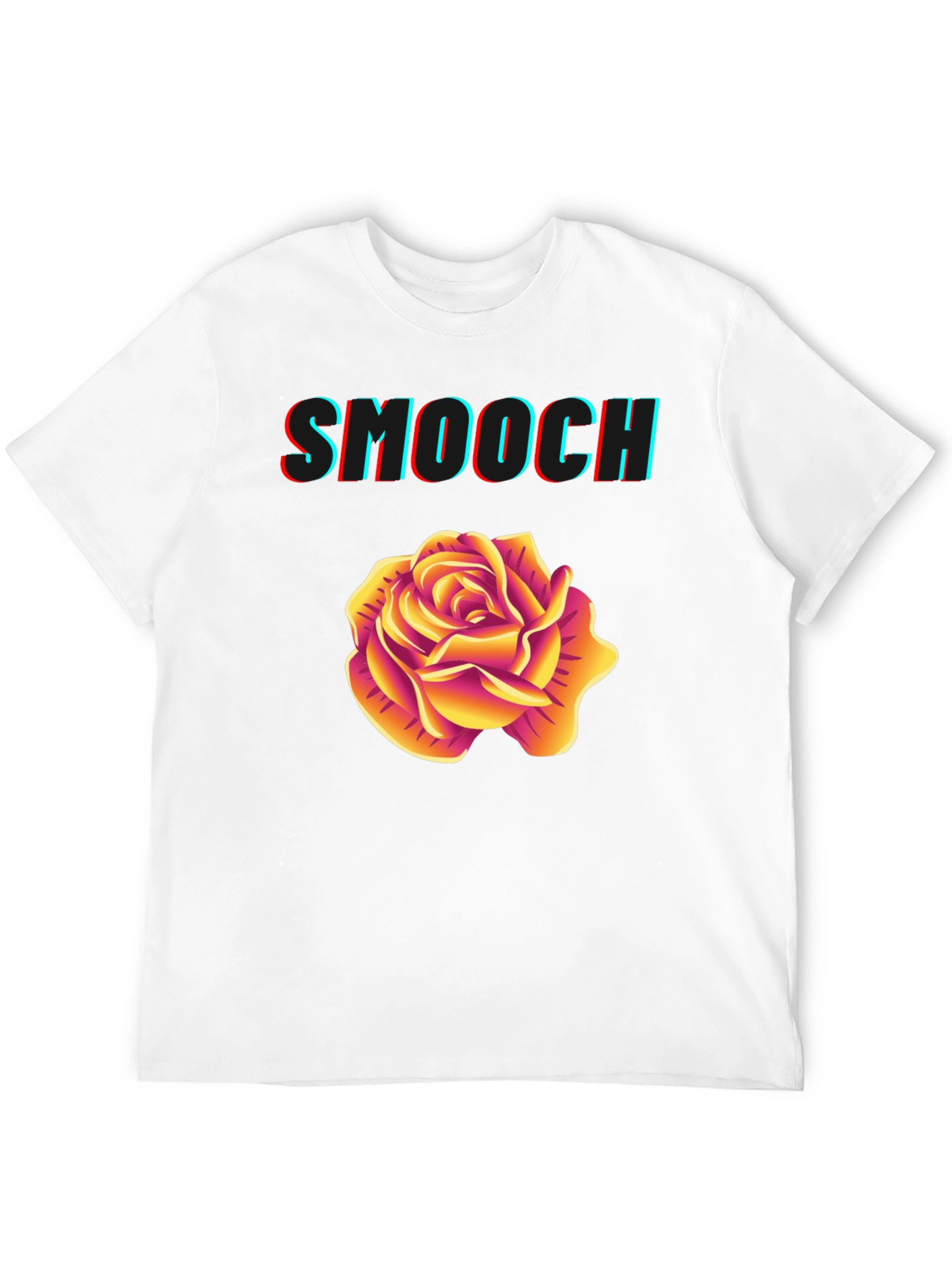 Smooch Rose Graphic Tee - Stylish Mens Black T-Shirt
