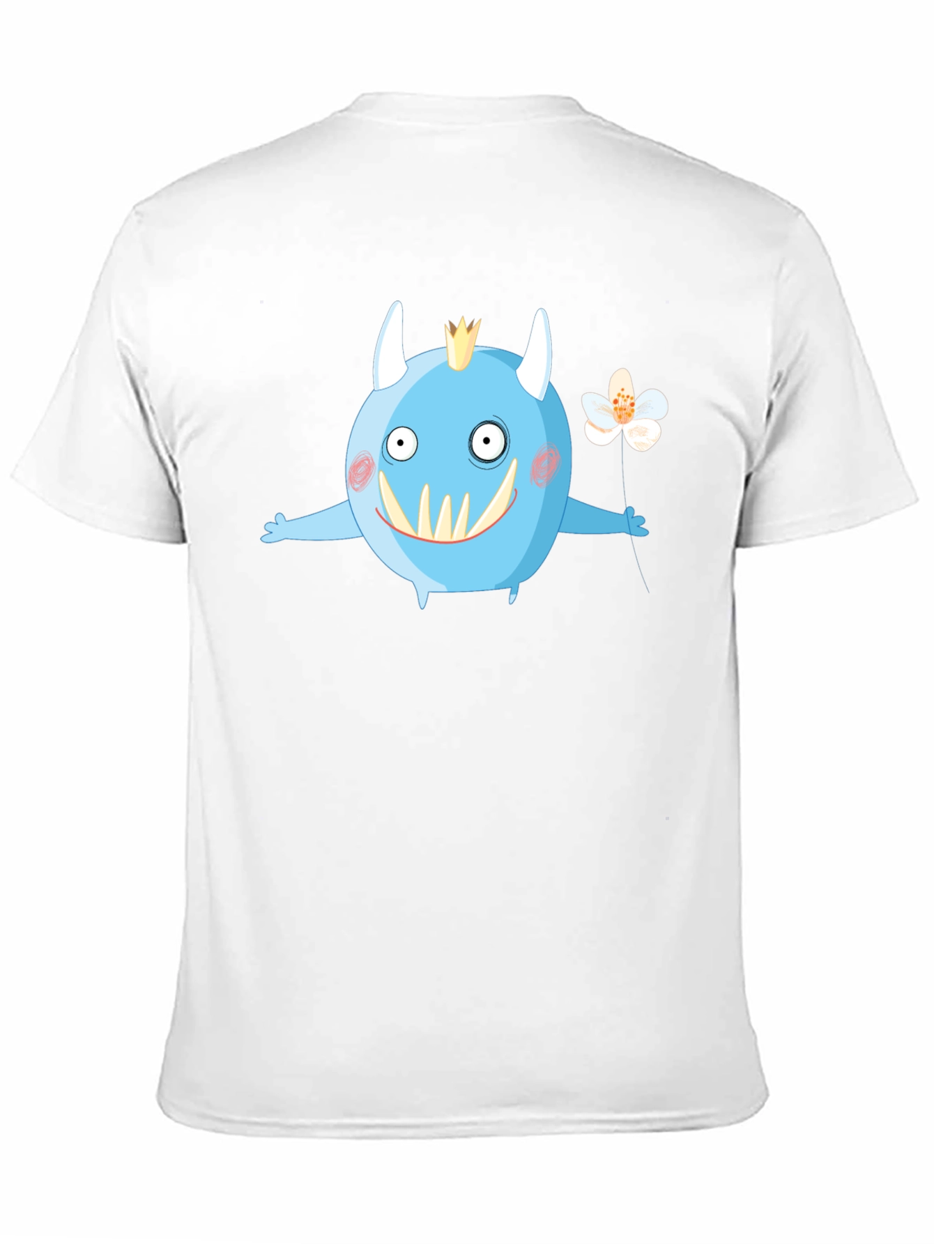 Monster with Flower Graphic Tee - Black