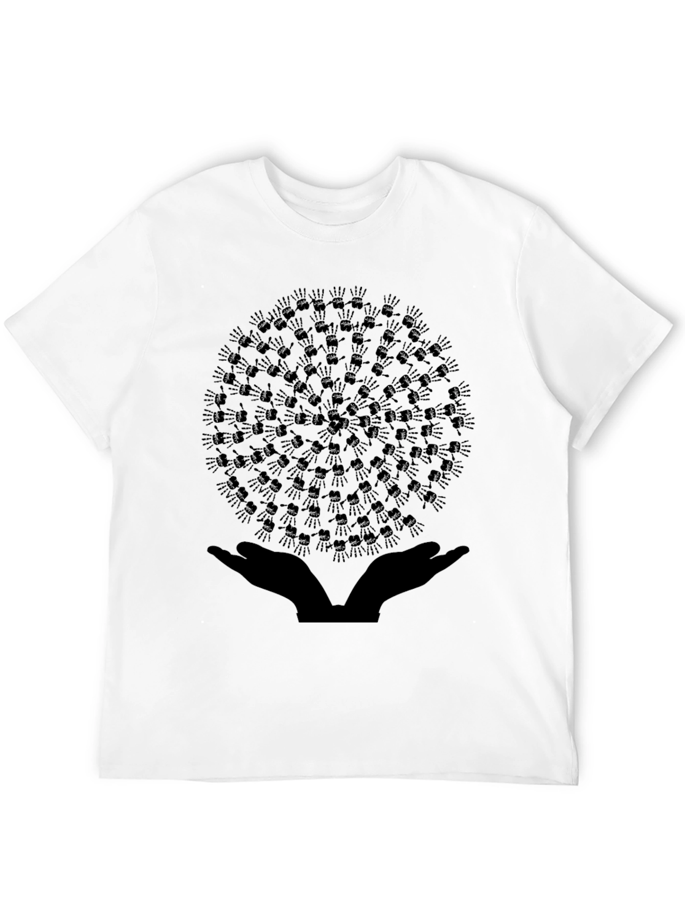 Unity Hands Graphic Tee - Black Crew Neck T-Shirt