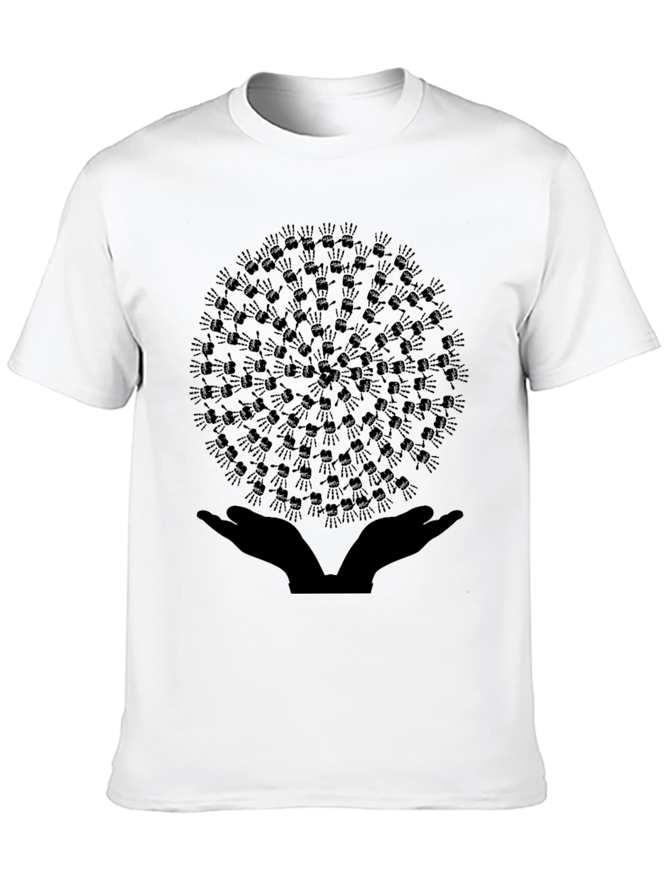 Unity Hands Graphic Tee - Black Crew Neck T-Shirt